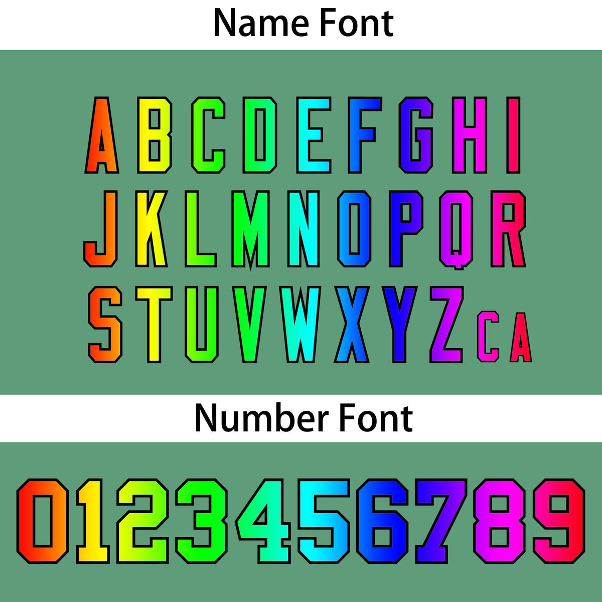 Custom Green Personalized Rainbow Color Font Team Pullover Sweatshirt Hoodie| KXKSHOP