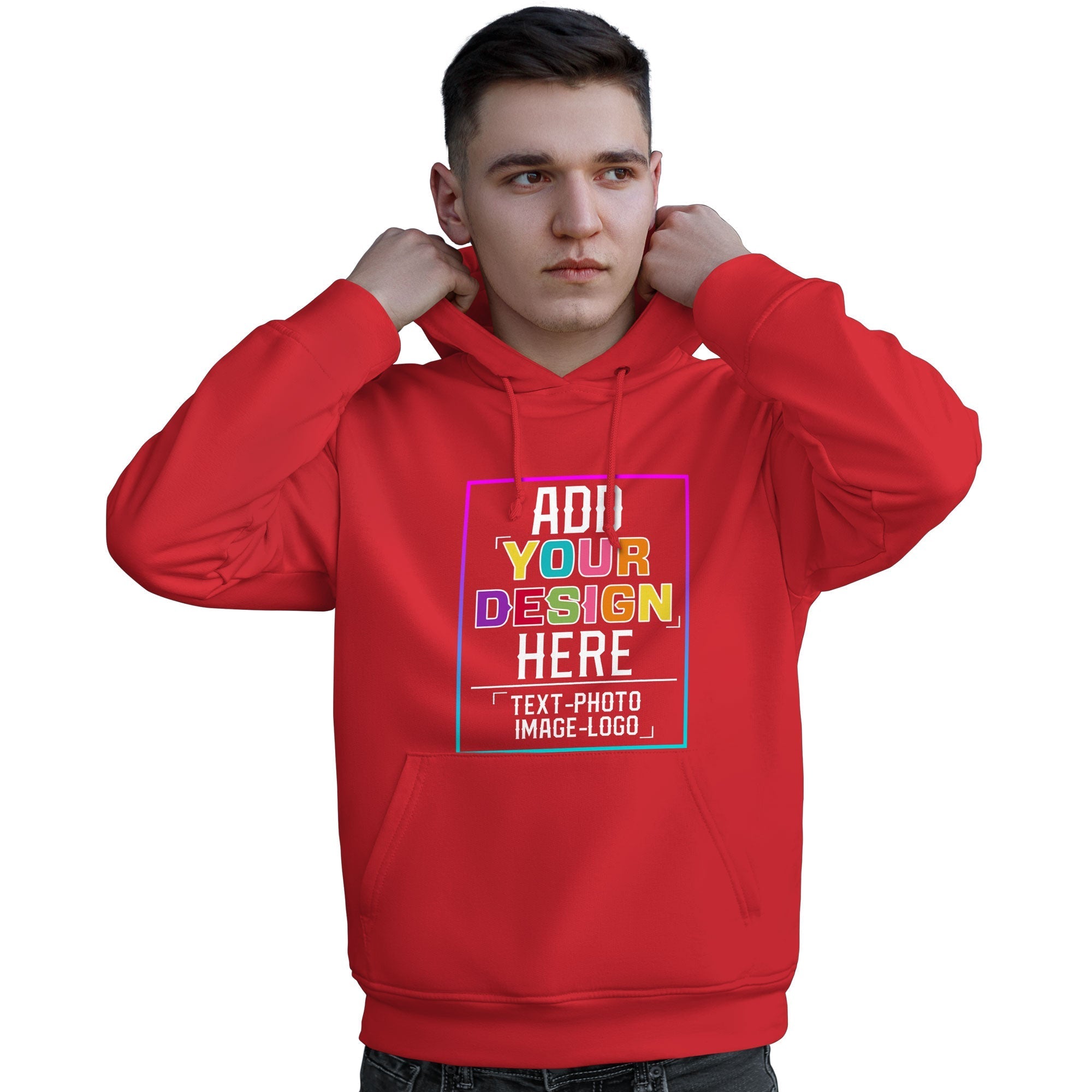 Custom Light Red Personalized Rainbow Color Font Team Pullover Sweatshirt Hoodie| KXKSHOP