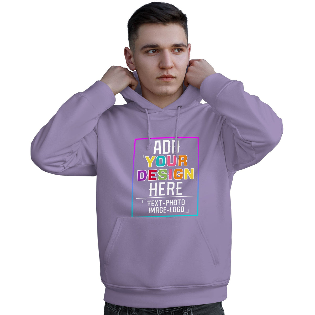 Custom Purple Personalized Rainbow Color Font Team Pullover Sweatshirt Hoodie| KXKSHOP