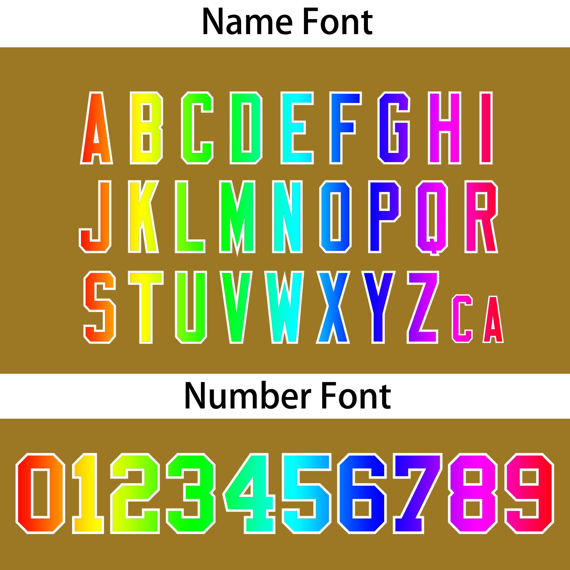 Custom Old Gold Personalized Rainbow Color Font Team Pullover Sweatshirt Hoodie| KXKSHOP