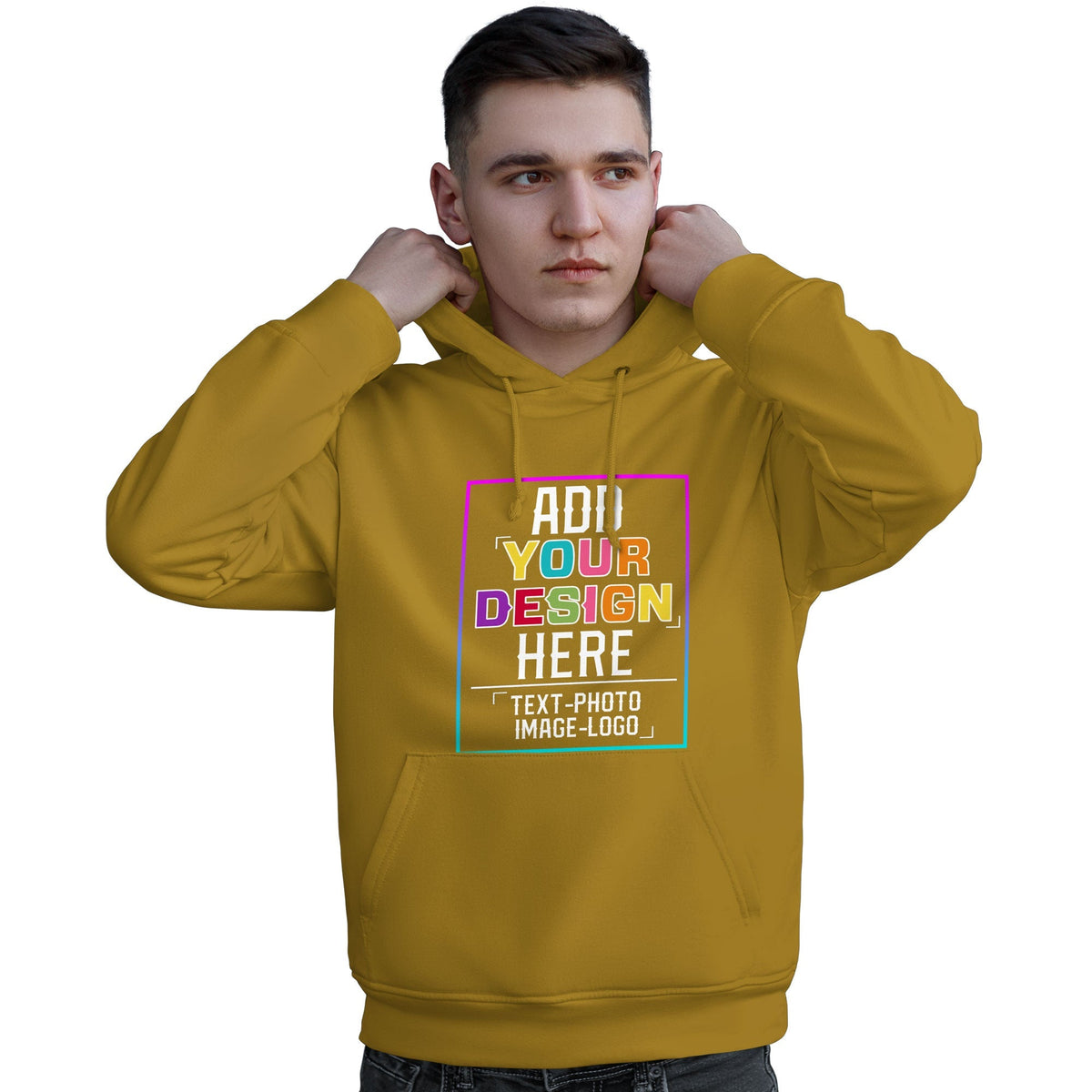 Custom Old Gold Personalized Rainbow Color Font Team Pullover Sweatshirt Hoodie| KXKSHOP