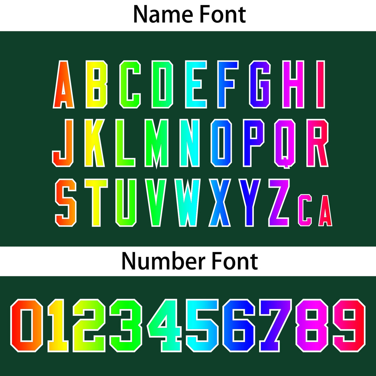 Custom Green Personalized Rainbow Color Font Team Pullover Sweatshirt Hoodie| KXKSHOP