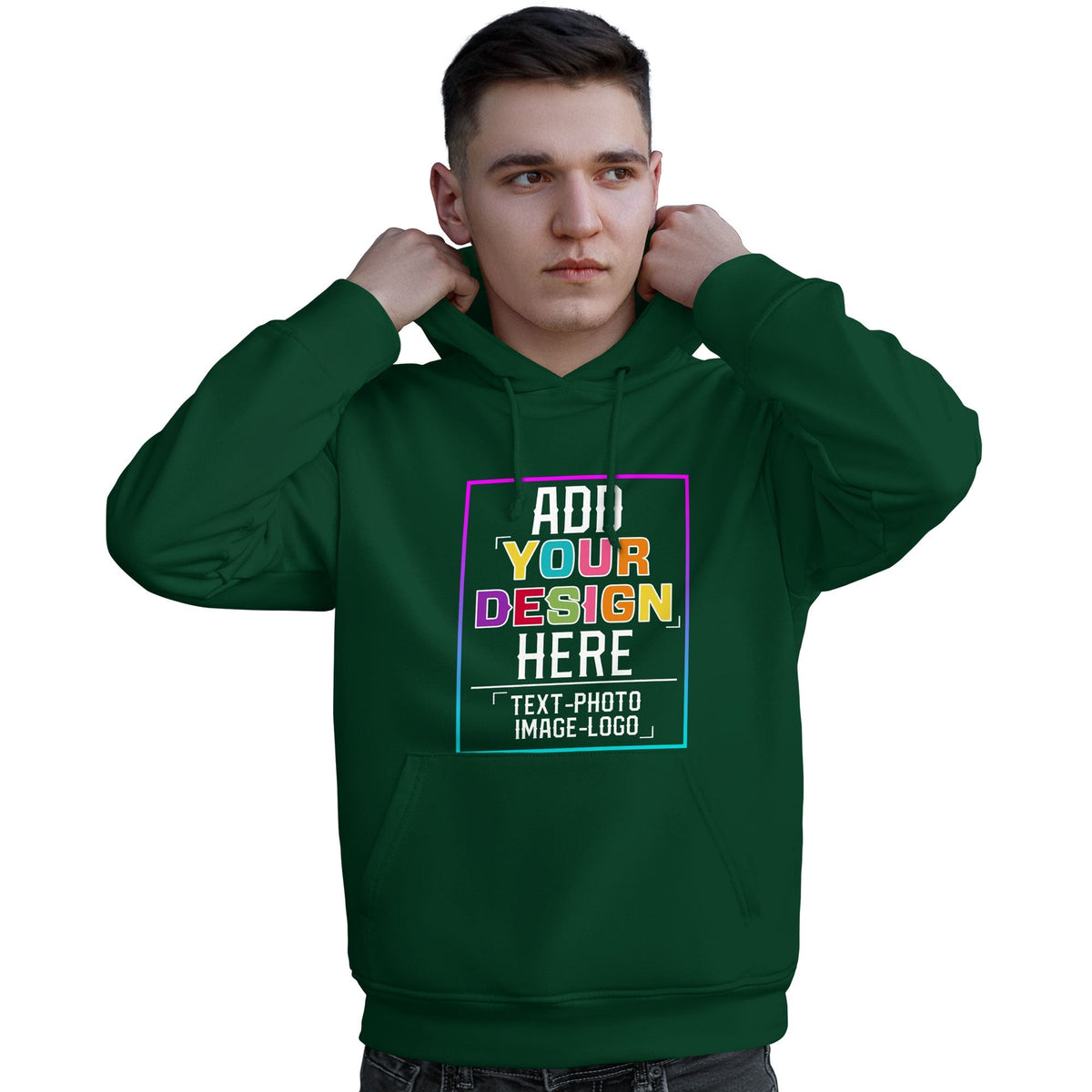 Custom Green Personalized Rainbow Color Font Team Pullover Sweatshirt Hoodie| KXKSHOP