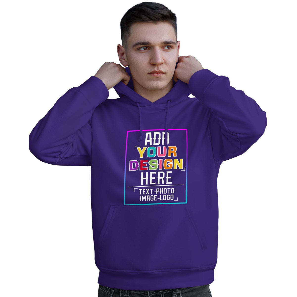 Custom Purple Personalized Rainbow Color Font Team Pullover Sweatshirt Hoodie| KXKSHOP