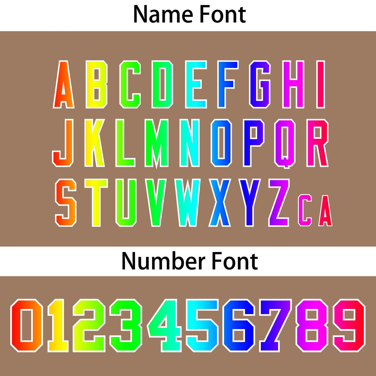 Custom Brown Personalized Rainbow Color Font Team Pullover Sweatshirt Hoodie| KXKSHOP