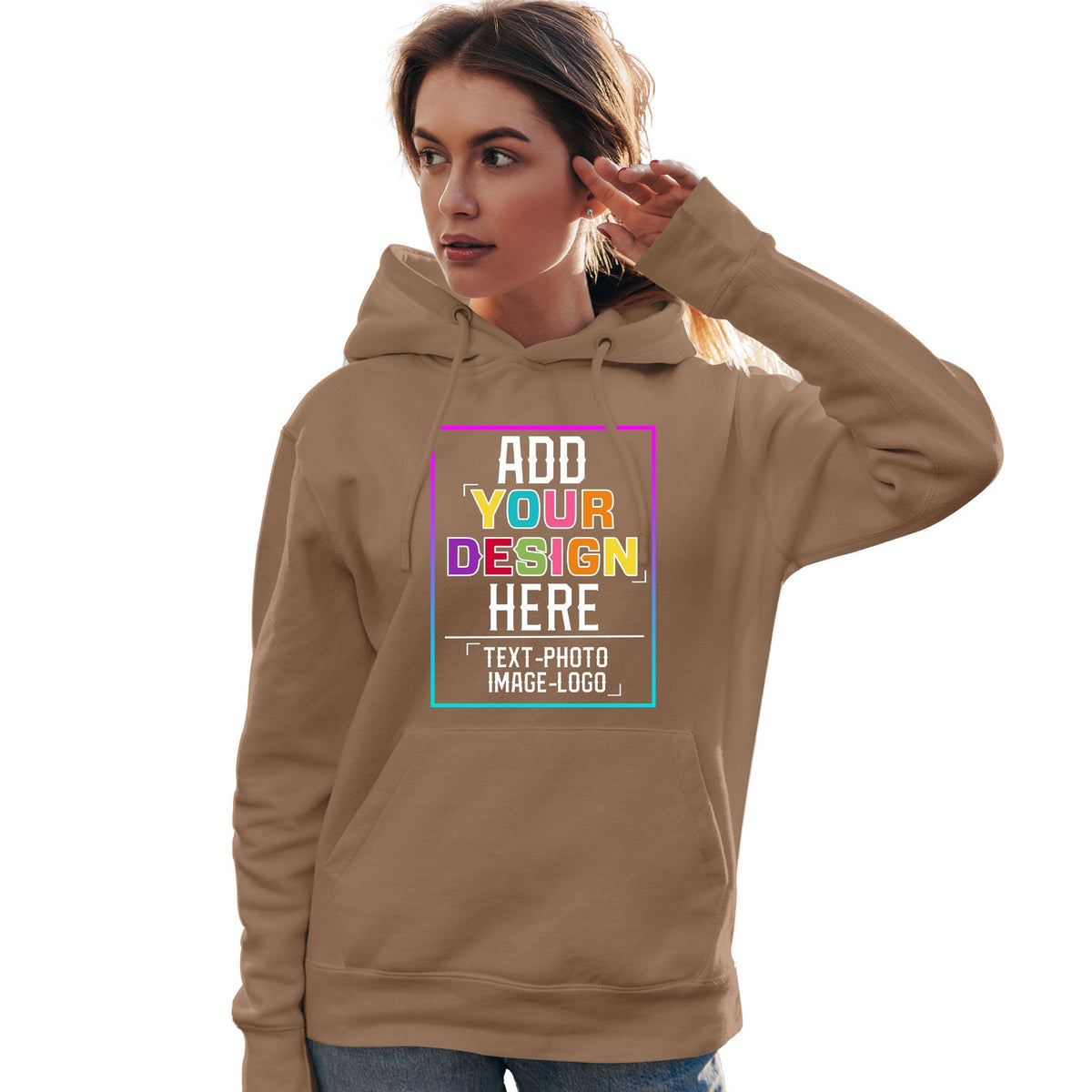 Custom Brown Personalized Rainbow Color Font Team Pullover Sweatshirt Hoodie| KXKSHOP