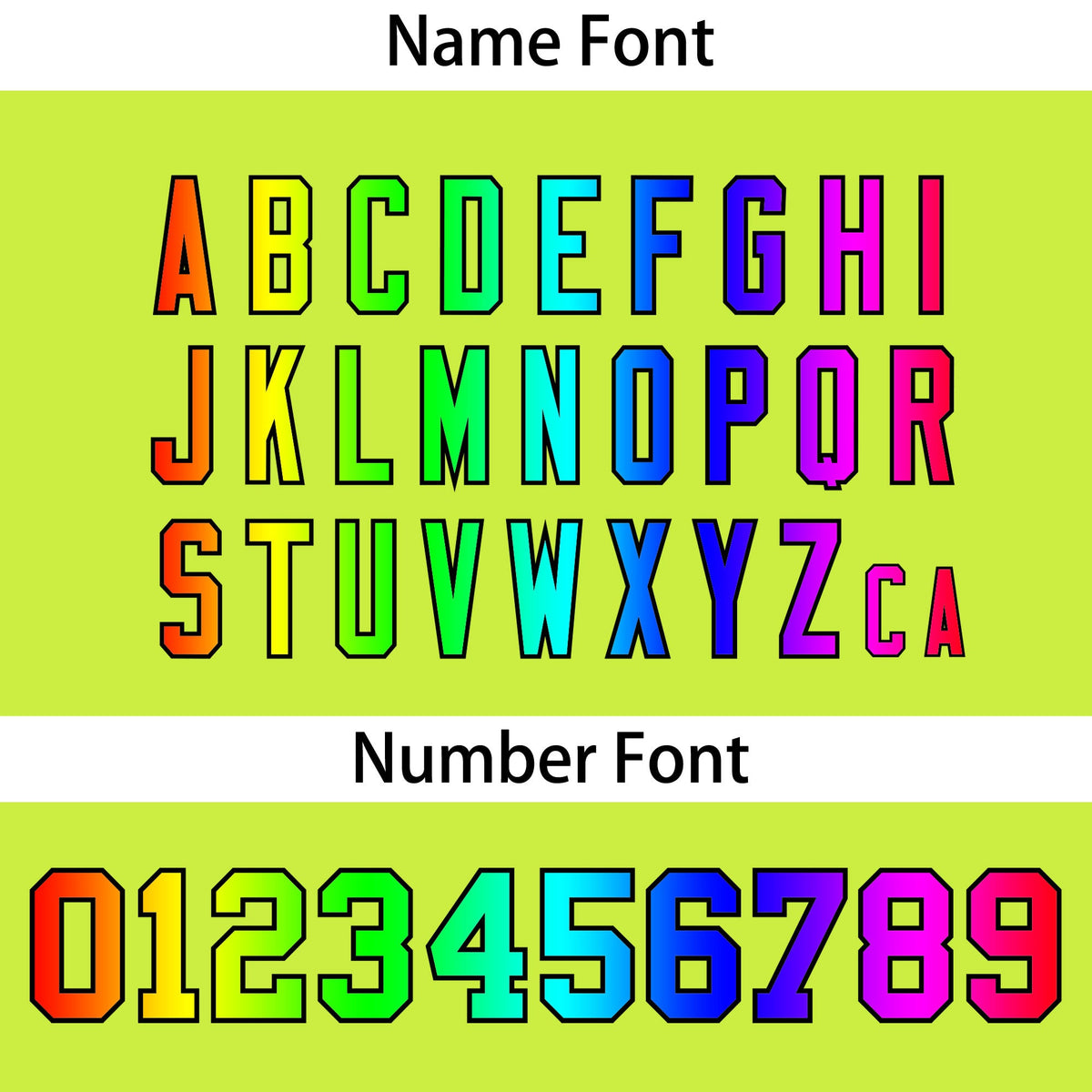 Custom Neon Green Personalized Rainbow Color Font Team Pullover Sweatshirt Hoodie| KXKSHOP