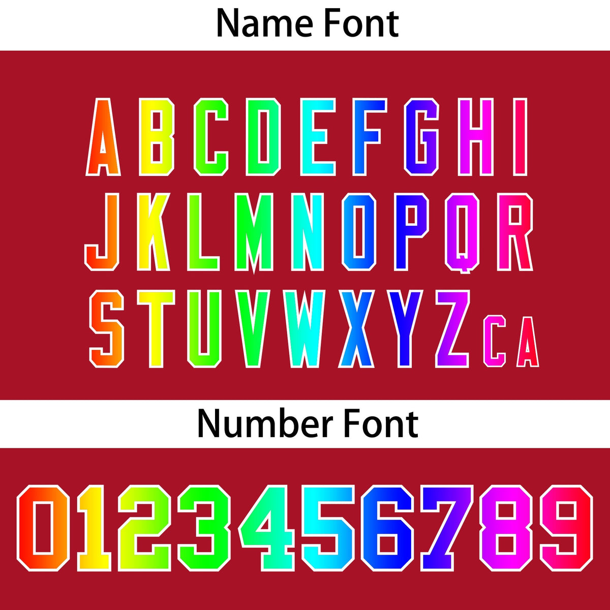 Custom Red Personalized Rainbow Color Font Team Pullover Sweatshirt Hoodie| KXKSHOP