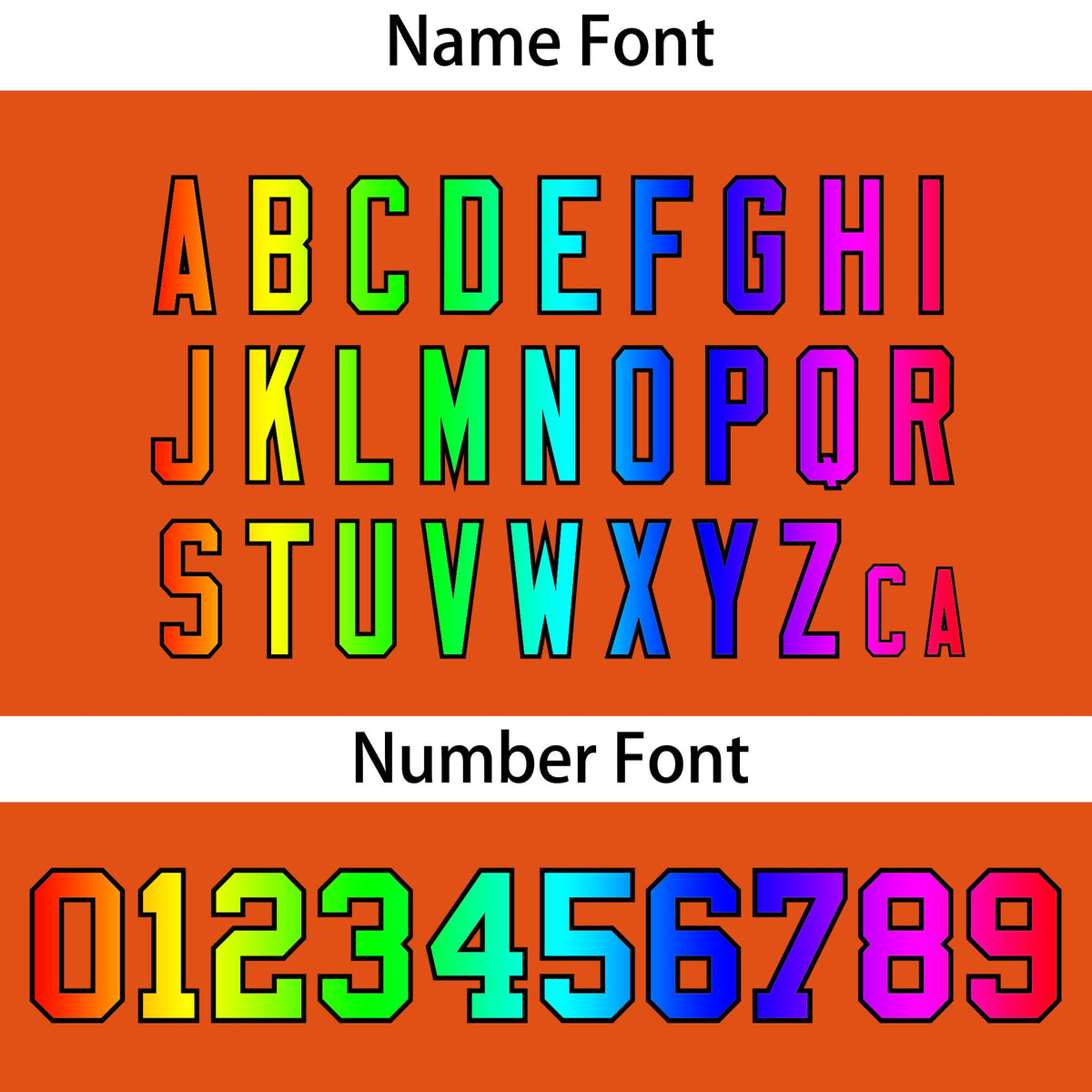 Custom Orange Personalized Rainbow Color Font Team Pullover Sweatshirt Hoodie| KXKSHOP