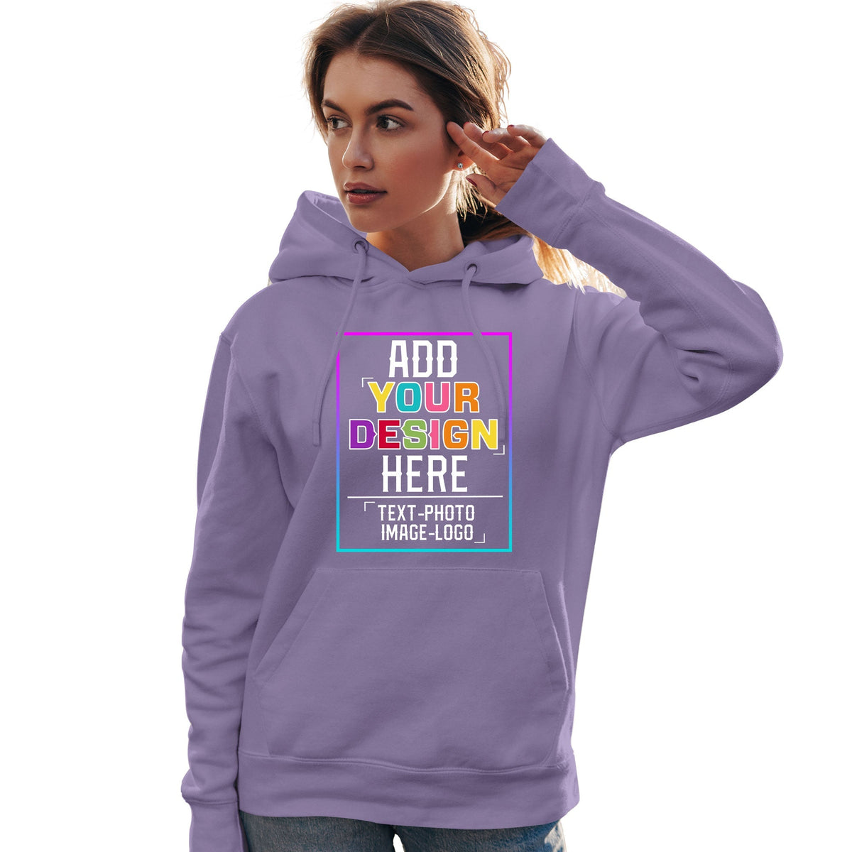 Custom Purple Personalized Rainbow Color Font Team Pullover Sweatshirt Hoodie| KXKSHOP