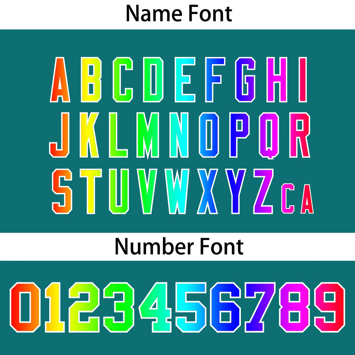 Custom Aqua Personalized Rainbow Color Font Team Pullover Sweatshirt Hoodie| KXKSHOP