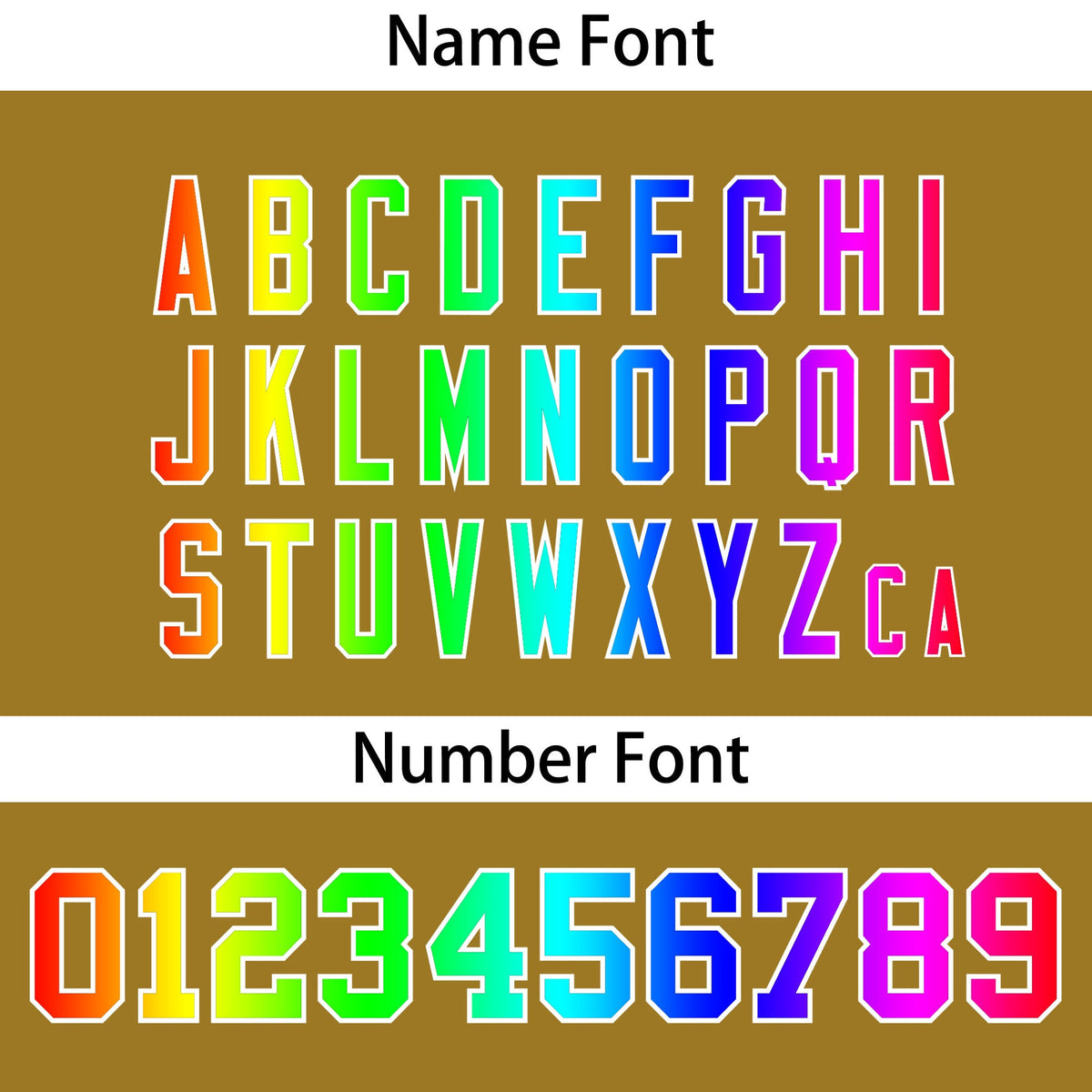 Custom Old Gold Personalized Rainbow Color Font Team Pullover Sweatshirt Hoodie| KXKSHOP