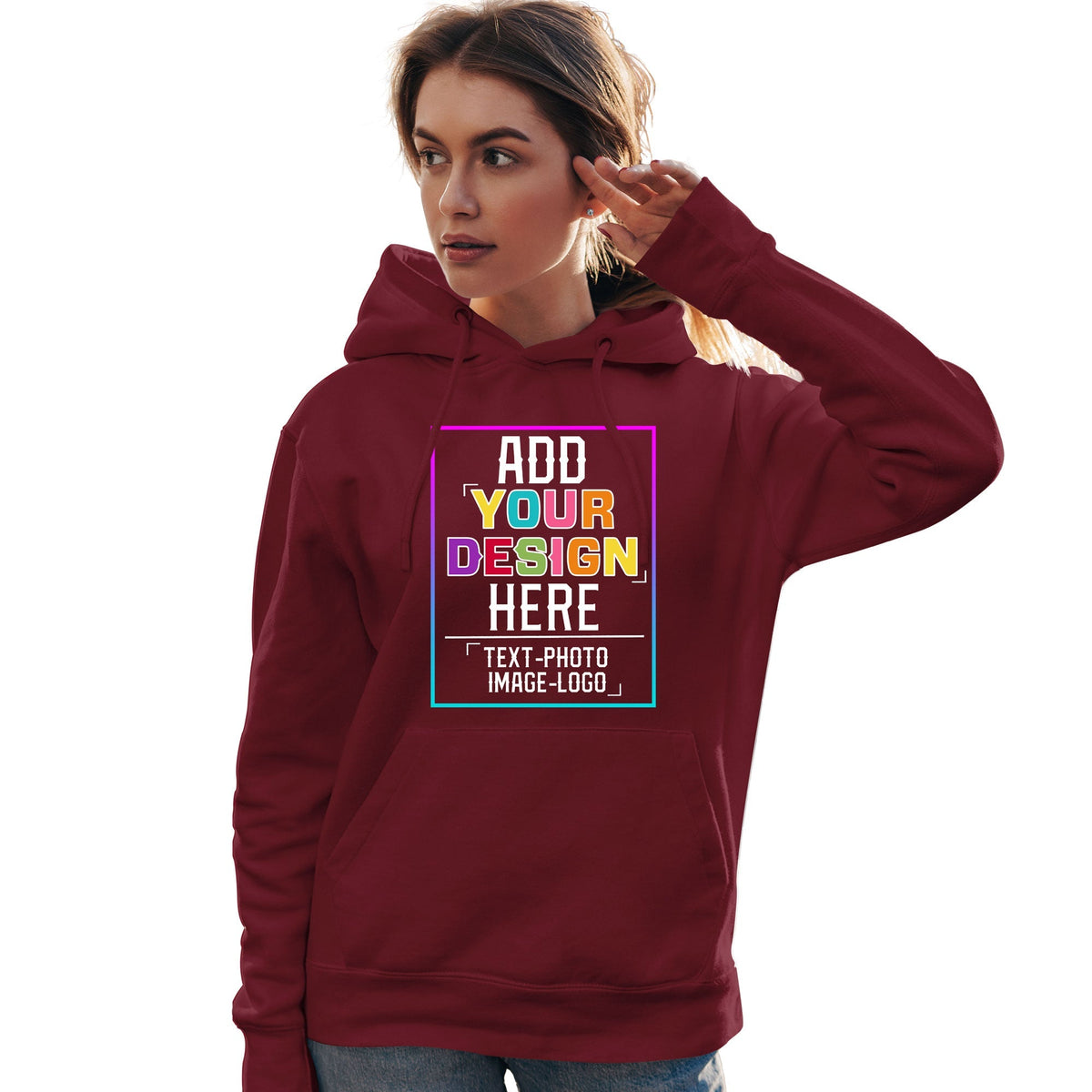 Custom Crimson Personalized Rainbow Color Font Team Pullover Sweatshirt Hoodie| KXKSHOP