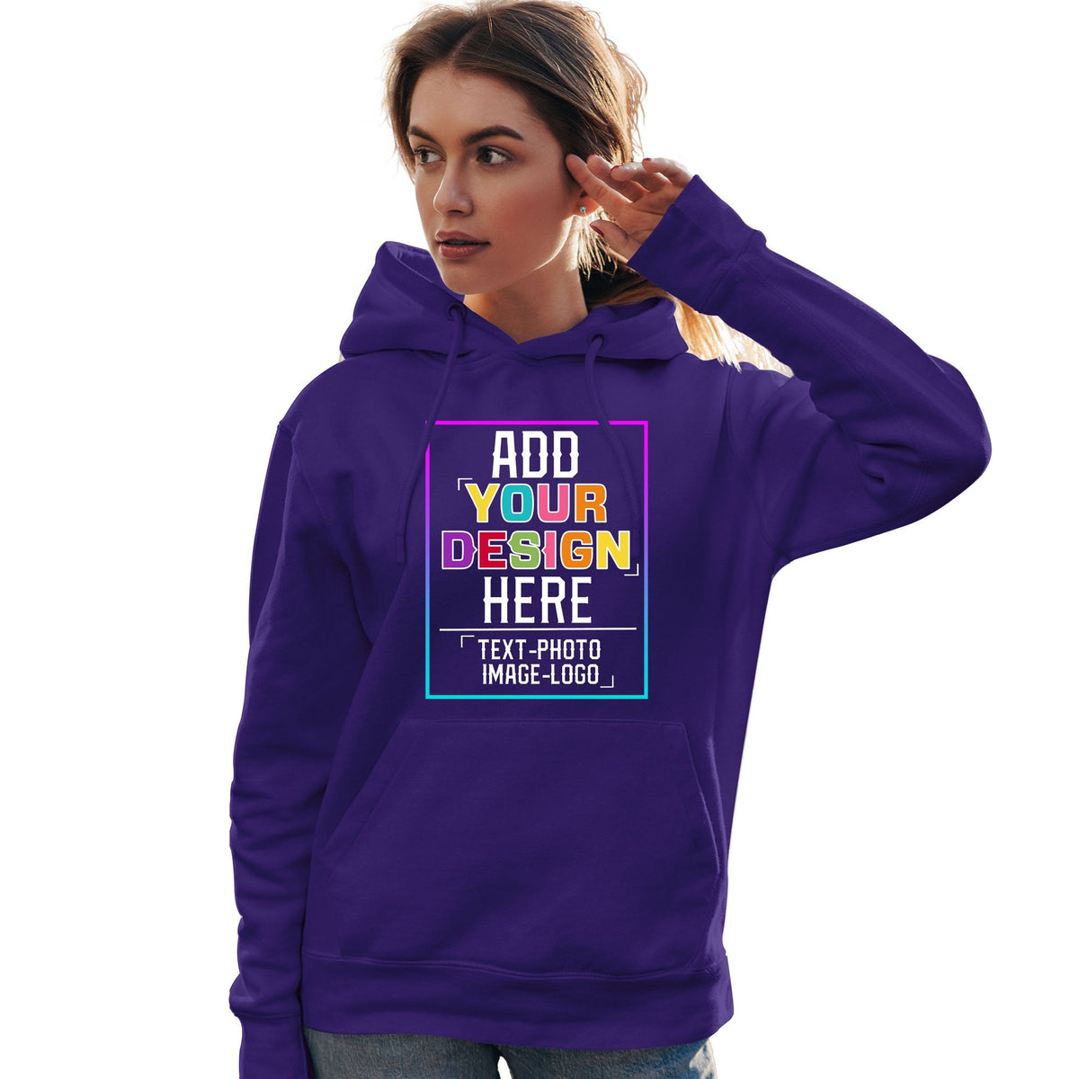 Custom Purple Personalized Rainbow Color Font Team Pullover Sweatshirt Hoodie| KXKSHOP