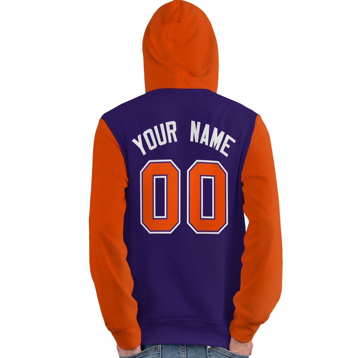 Custom Purple Orange-White Raglan Sleeves Pullover Personalized Team Sweatshirt Hoodie| KXKSHOP