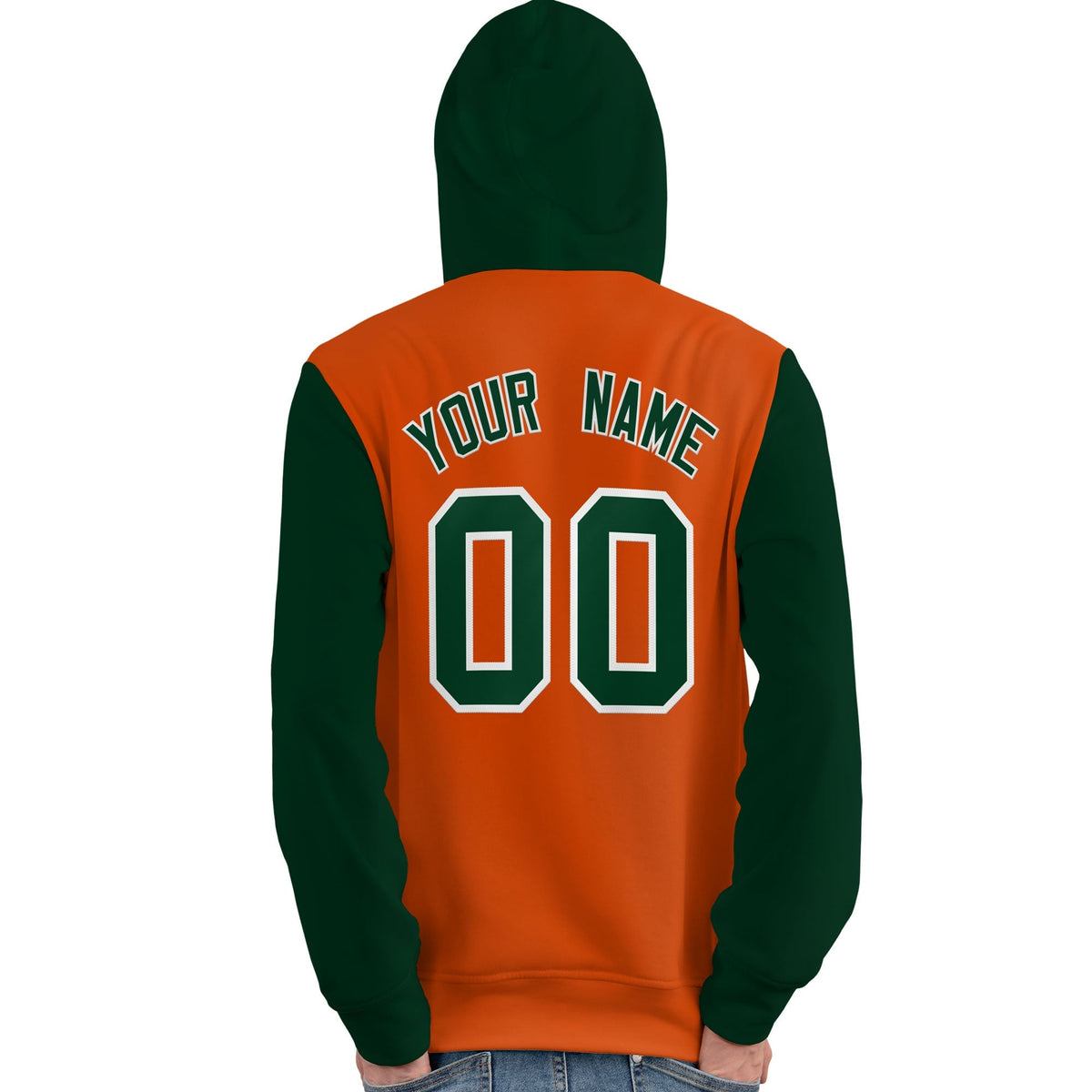 Custom Orange Green-White Raglan Sleeves Pullover Personalized Team Sweatshirt Hoodie| KXKSHOP