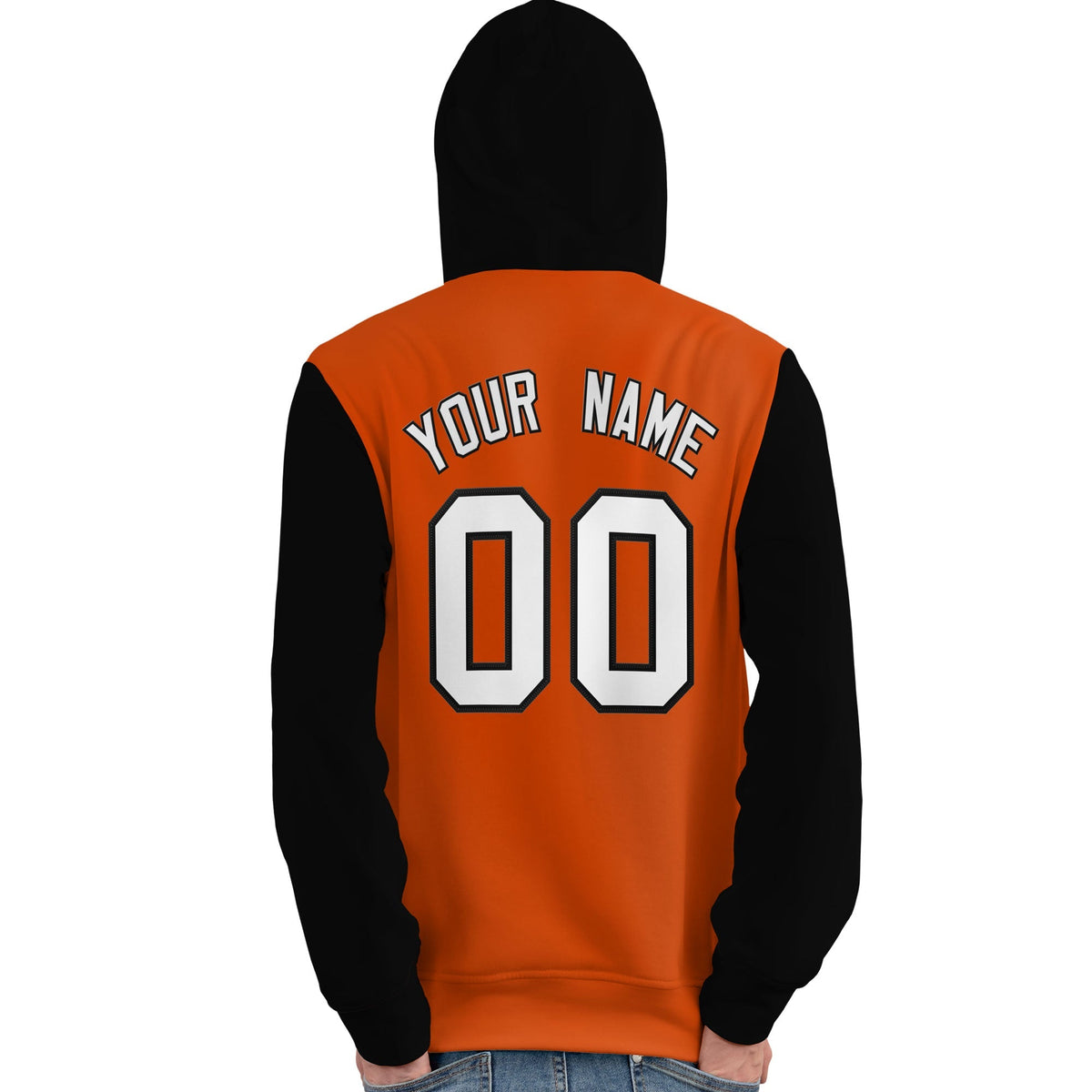Custom Orange White-Black Raglan Sleeves Pullover Personalized Team Sweatshirt Hoodie| KXKSHOP