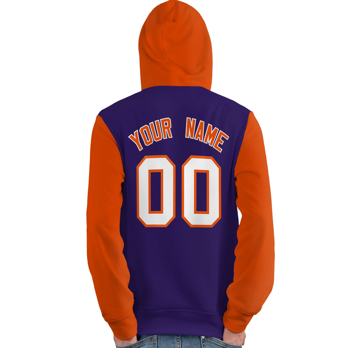 Custom Purple White-Orange Raglan Sleeves Pullover Personalized Team Sweatshirt Hoodie| KXKSHOP