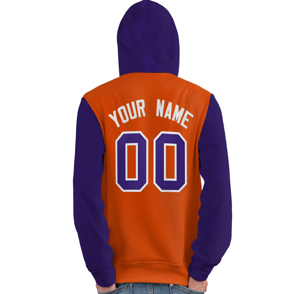 Custom Orange Purple-White Raglan Sleeves Pullover Personalized Team Sweatshirt Hoodie| KXKSHOP