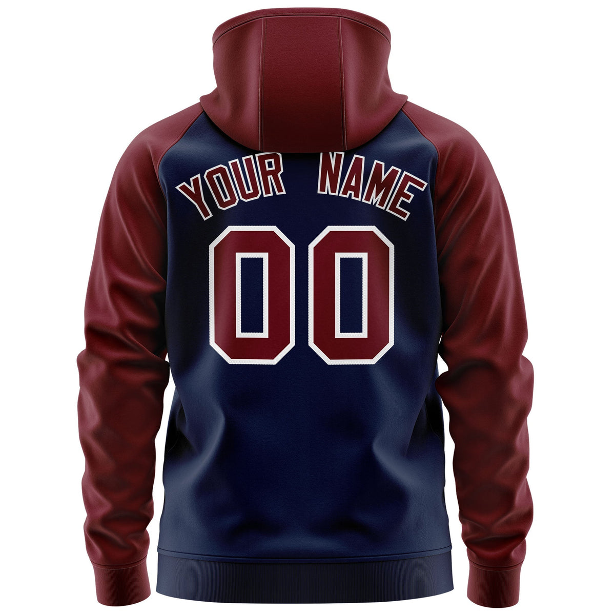 Custom Stitched Navy Crimson-White Raglan Sleeves Sports Full-Zip Sweatshirt Hoodie| KXKSHOP