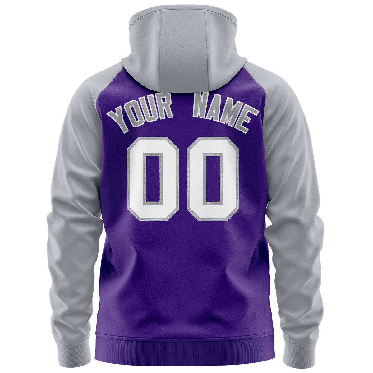 Custom Stitched Purple White-Gray Raglan Sleeves Sports Full-Zip Sweatshirt Hoodie| KXKSHOP