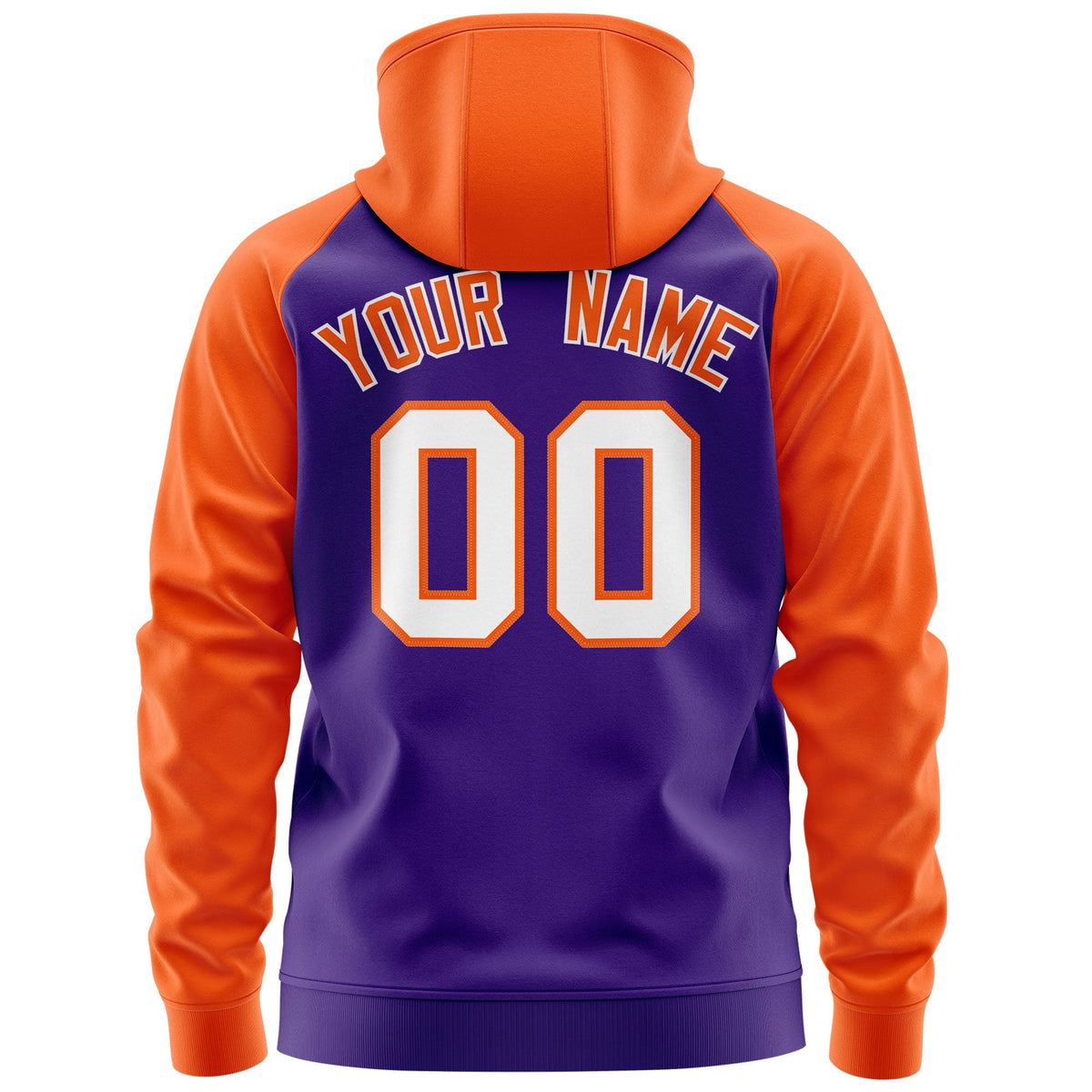 Custom Stitched Purple Orange Raglan Sleeves Sports Full-Zip Sweatshirt Hoodie| KXKSHOP