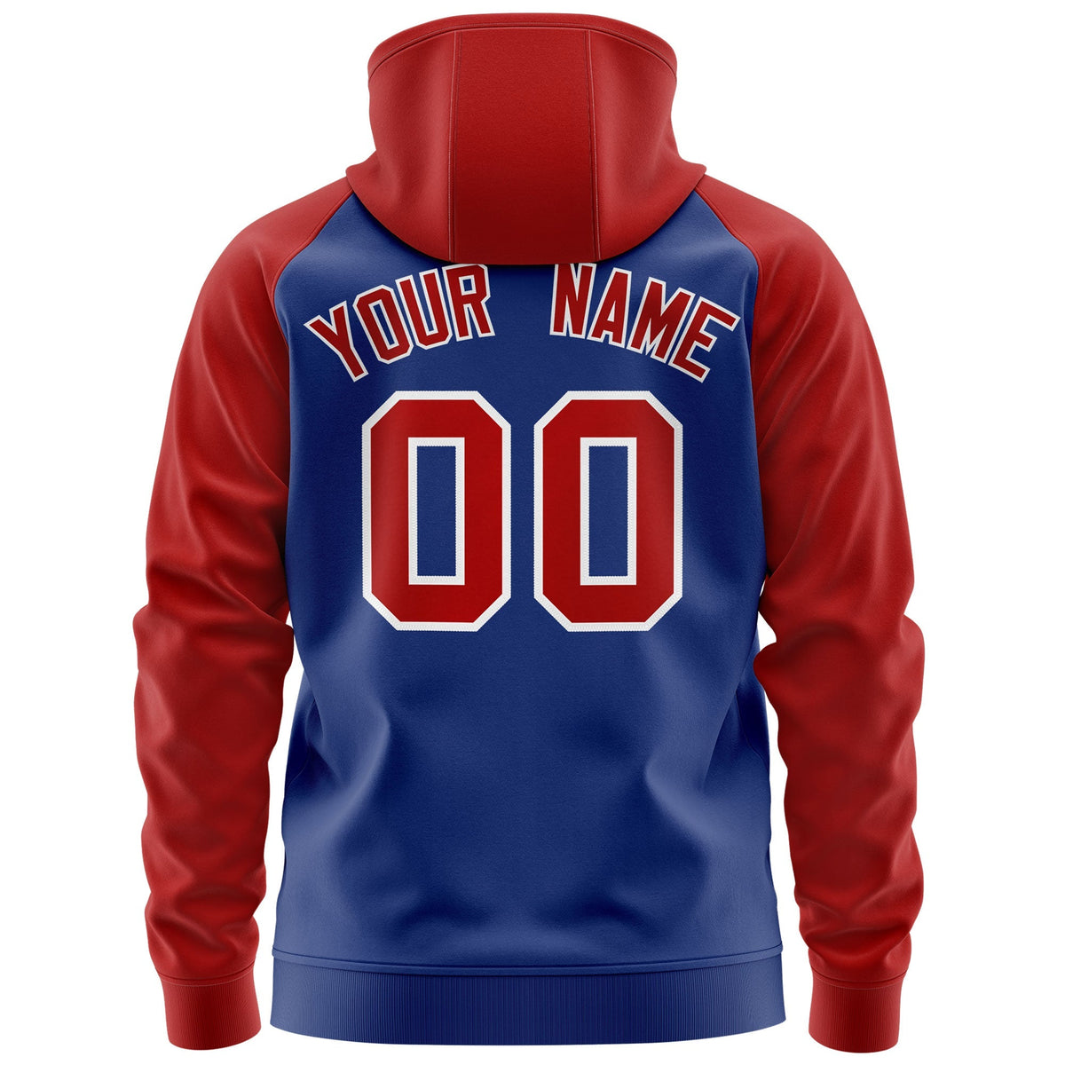 Custom Stitched Royal Red-White Raglan Sleeves Sports Full-Zip Sweatshirt Hoodie| KXKSHOP
