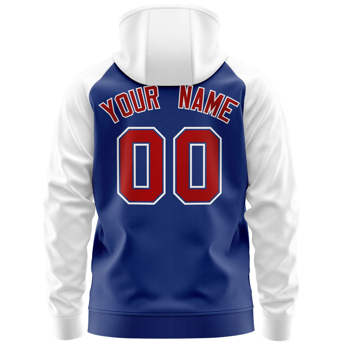 Custom Stitched Royal Red-White Raglan Sleeves Sports Full-Zip Sweatshirt Hoodie| KXKSHOP