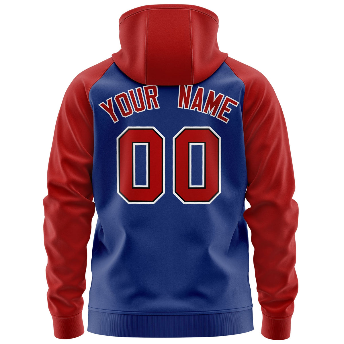 Custom Stitched Royal Red-White Raglan Sleeves Sports Full-Zip Sweatshirt Hoodie| KXKSHOP