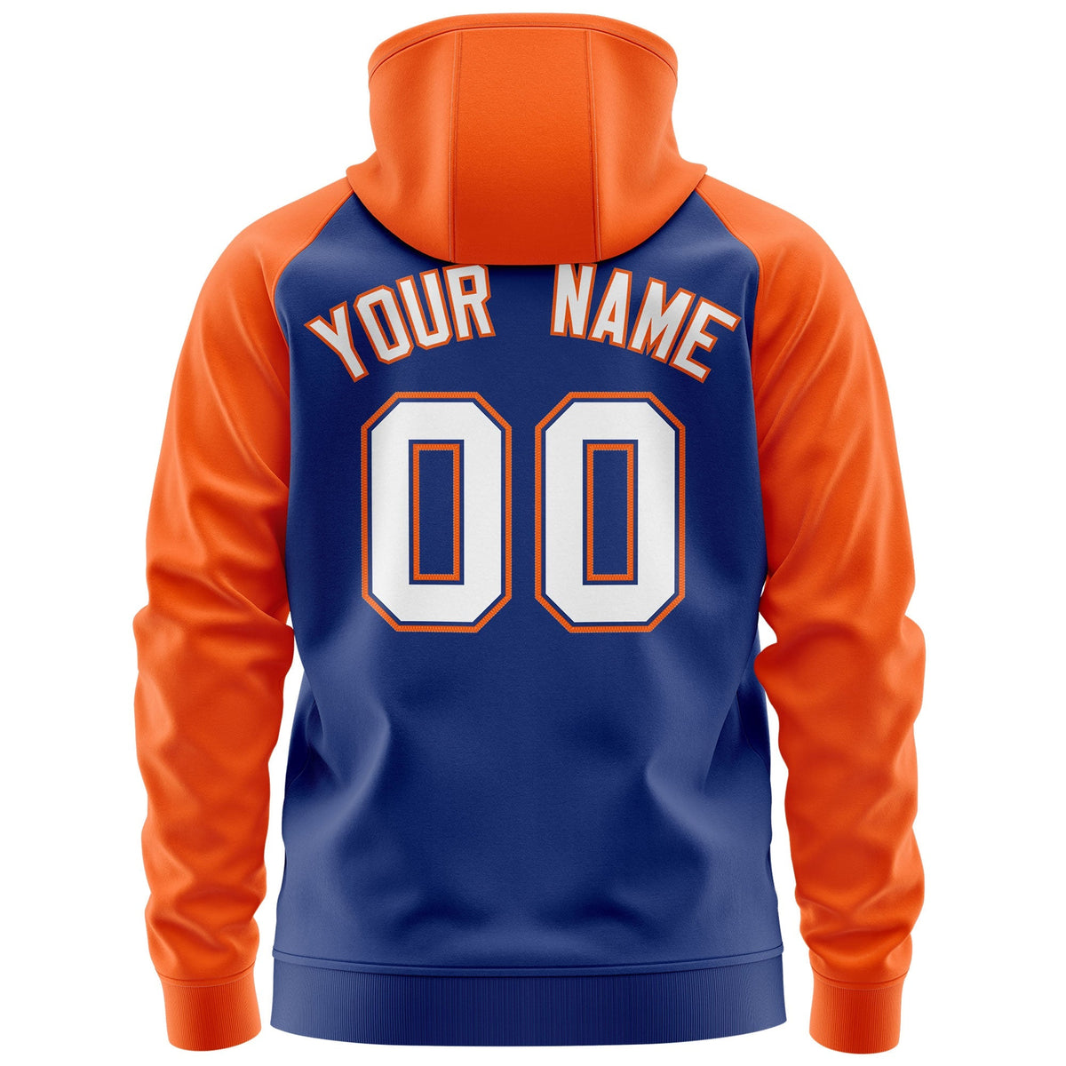 Custom Stitched Royal White-Orange Raglan Sleeves Sports Full-Zip Sweatshirt Hoodie| KXKSHOP