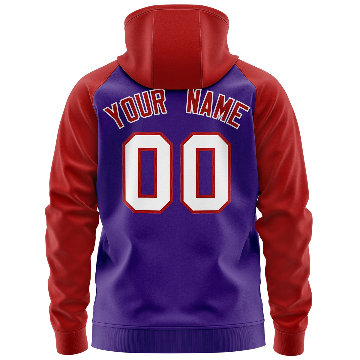 Custom Stitched Purple White-Red Raglan Sleeves Sports Full-Zip Sweatshirt Hoodie| KXKSHOP