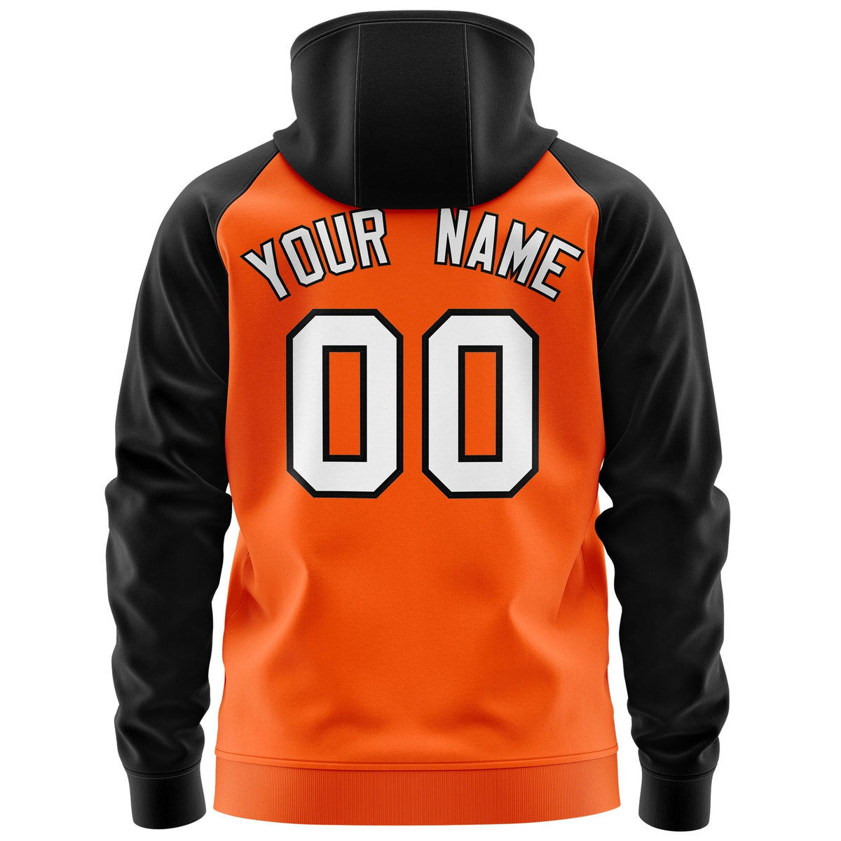Custom Stitched Orange White-Black Raglan Sleeves Sports Full-Zip Sweatshirt Hoodie| KXKSHOP
