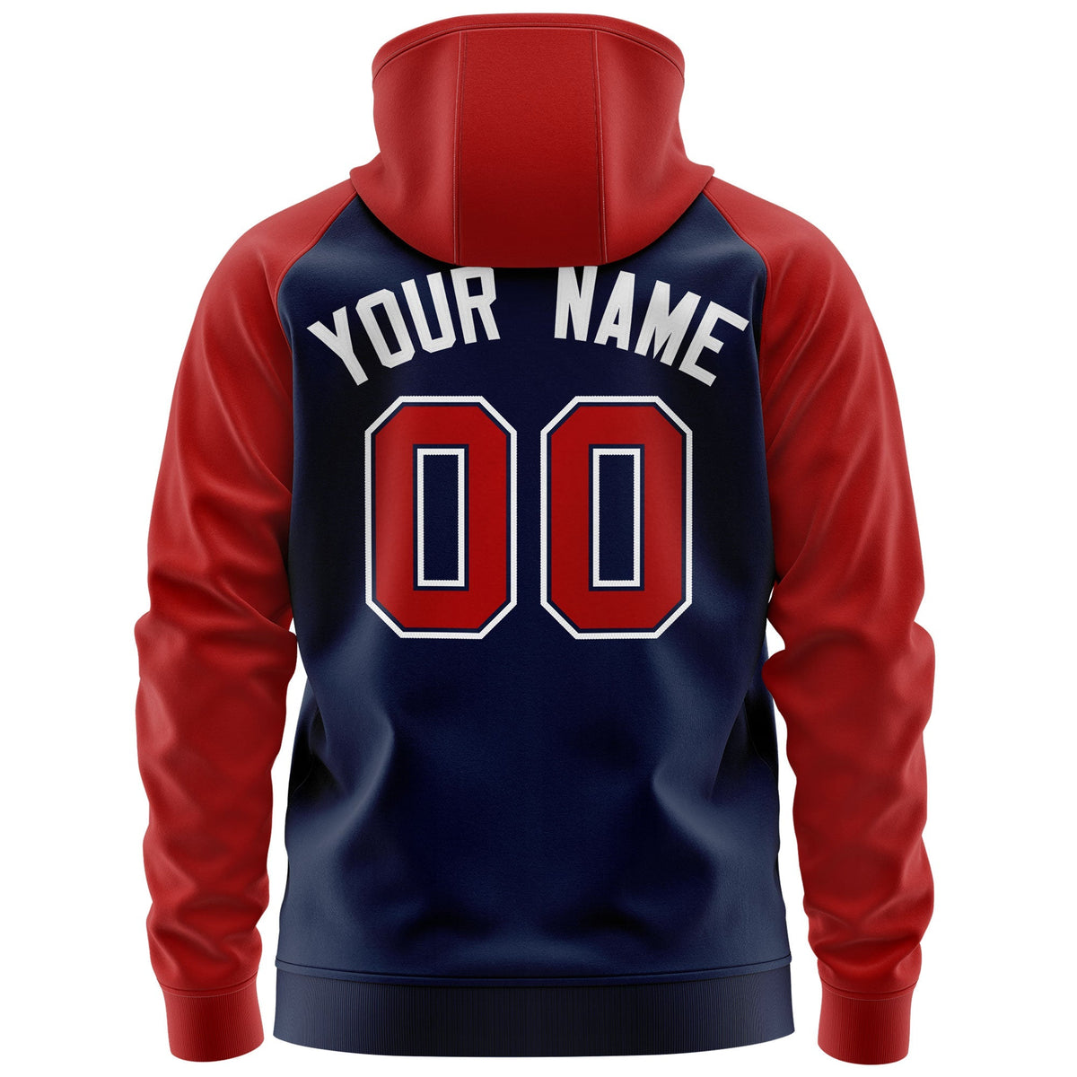 Custom Stitched Navy Red-White Raglan Sleeves Sports Full-Zip Sweatshirt Hoodie| KXKSHOP