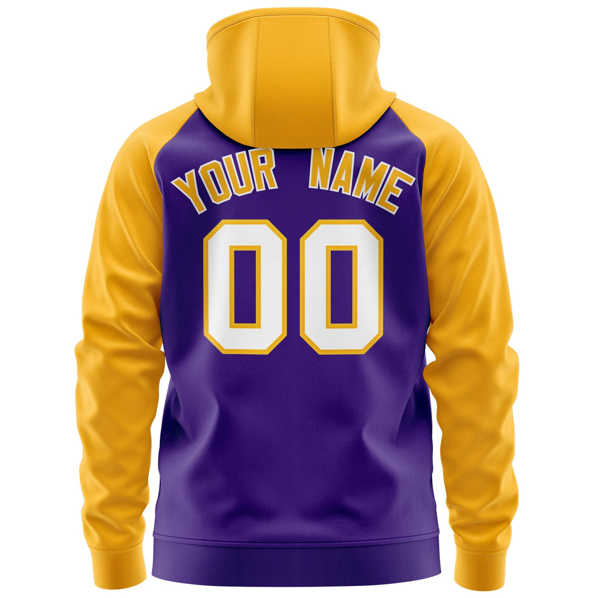 Custom Stitched Purple Gold Raglan Sleeves Sports Full-Zip Sweatshirt Hoodie| KXKSHOP