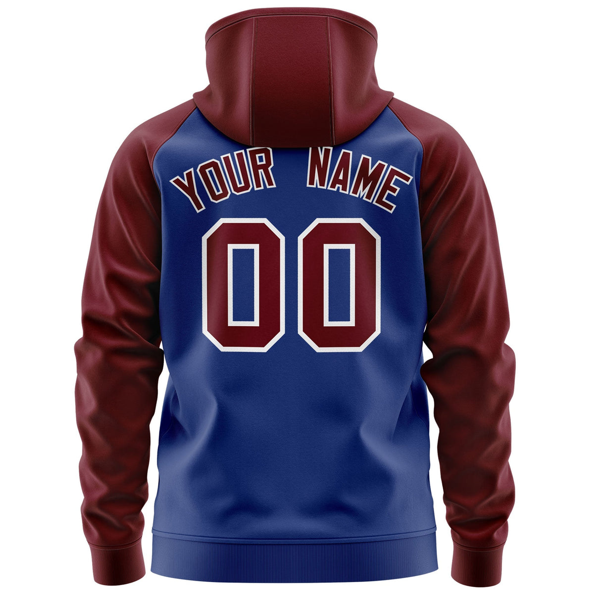 Custom Stitched Royal Crimson-White Raglan Sleeves Sports Full-Zip Sweatshirt Hoodie| KXKSHOP