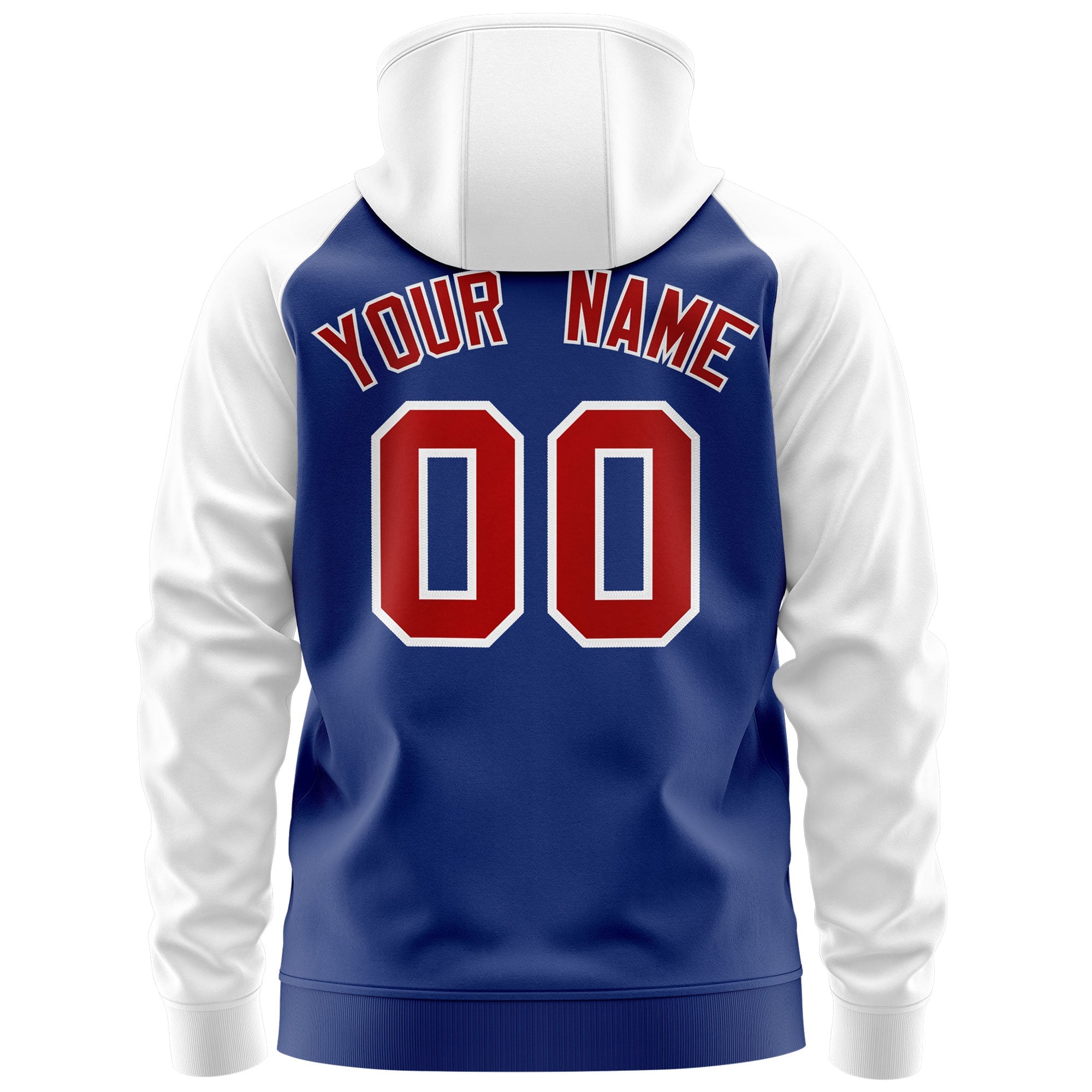 Custom Stitched Royal Red-White Raglan Sleeves Sports Full-Zip Sweatshirt Hoodie| KXKSHOP