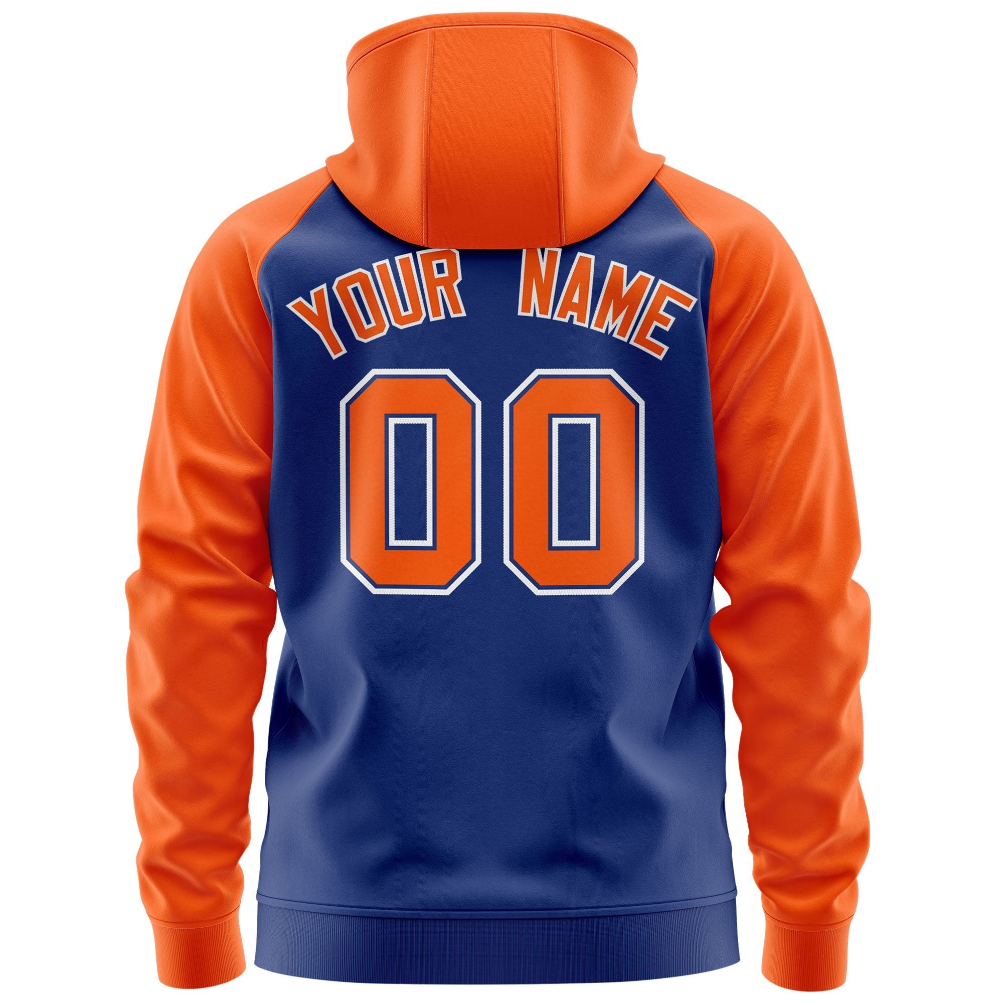 Custom Stitched Royal Orange-White Raglan Sleeves Sports Full-Zip Sweatshirt Hoodie| KXKSHOP