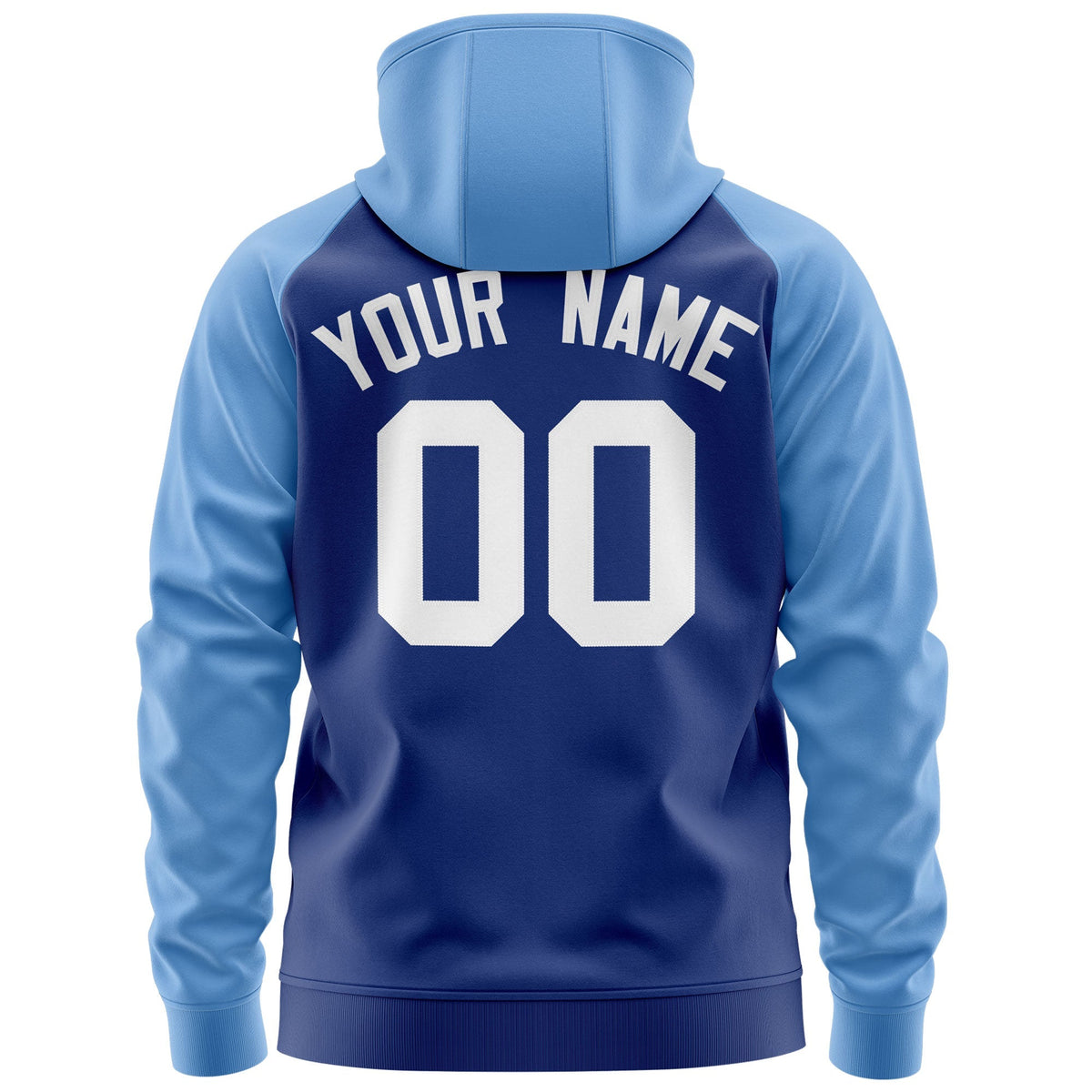Custom Stitched Royal White-Light Blue Raglan Sleeves Sports Full-Zip Sweatshirt Hoodie| KXKSHOP
