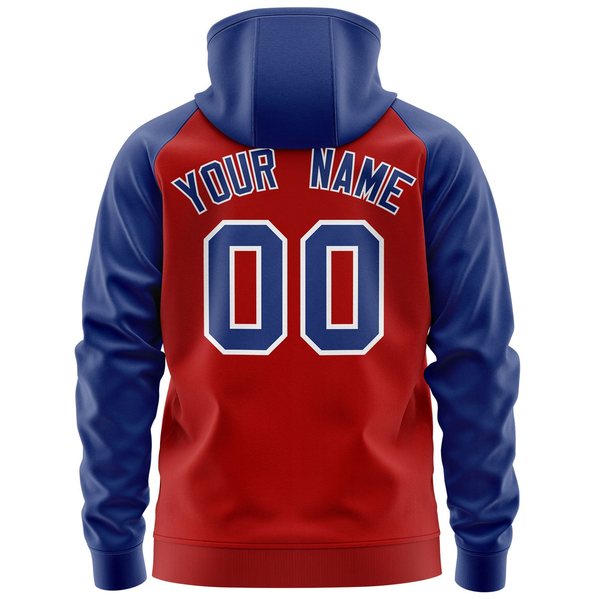 Custom Stitched Red Royal-White Raglan Sleeves Sports Full-Zip Sweatshirt Hoodie| KXKSHOP