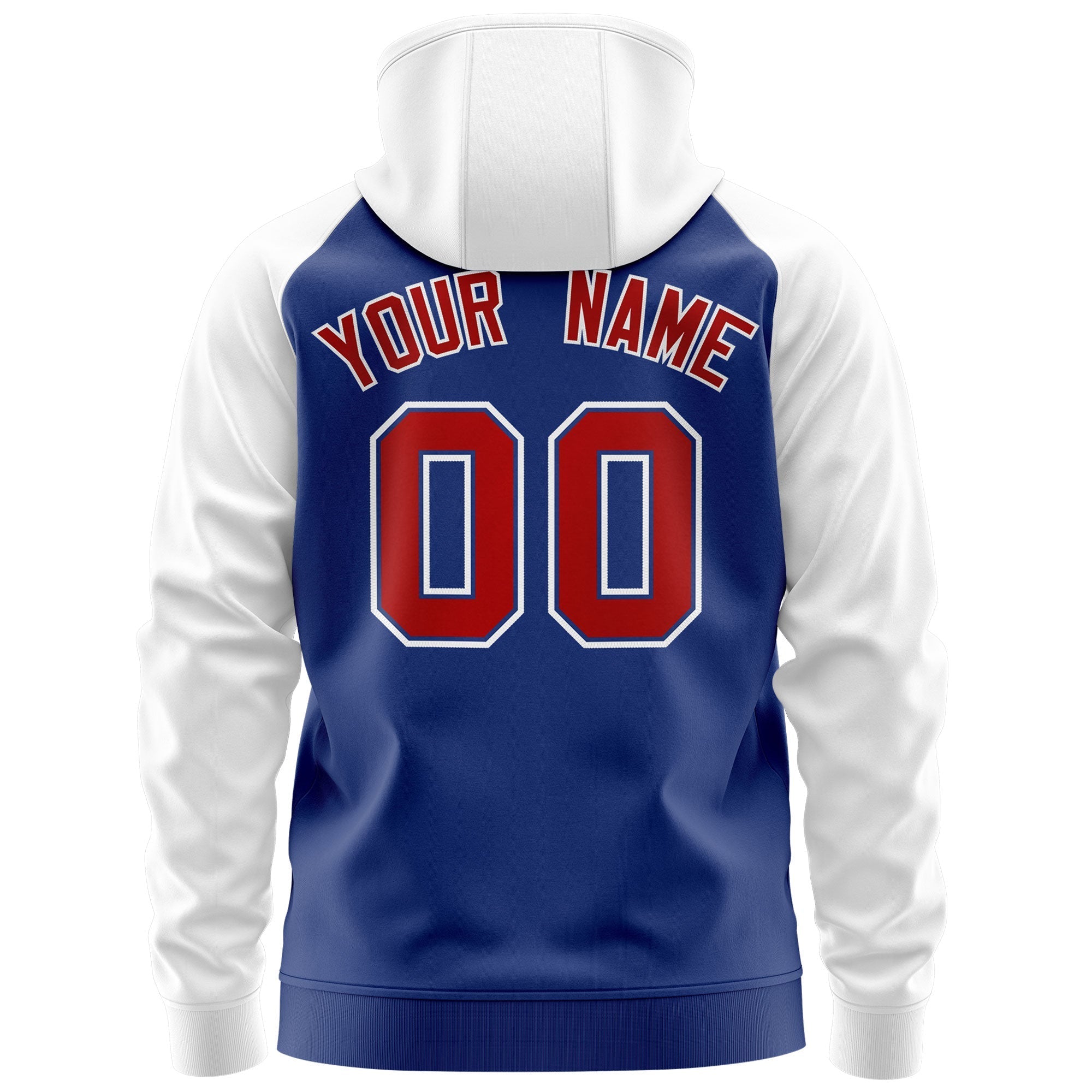 Custom Stitched Royal Red-White Raglan Sleeves Sports Full-Zip Sweatshirt Hoodie| KXKSHOP