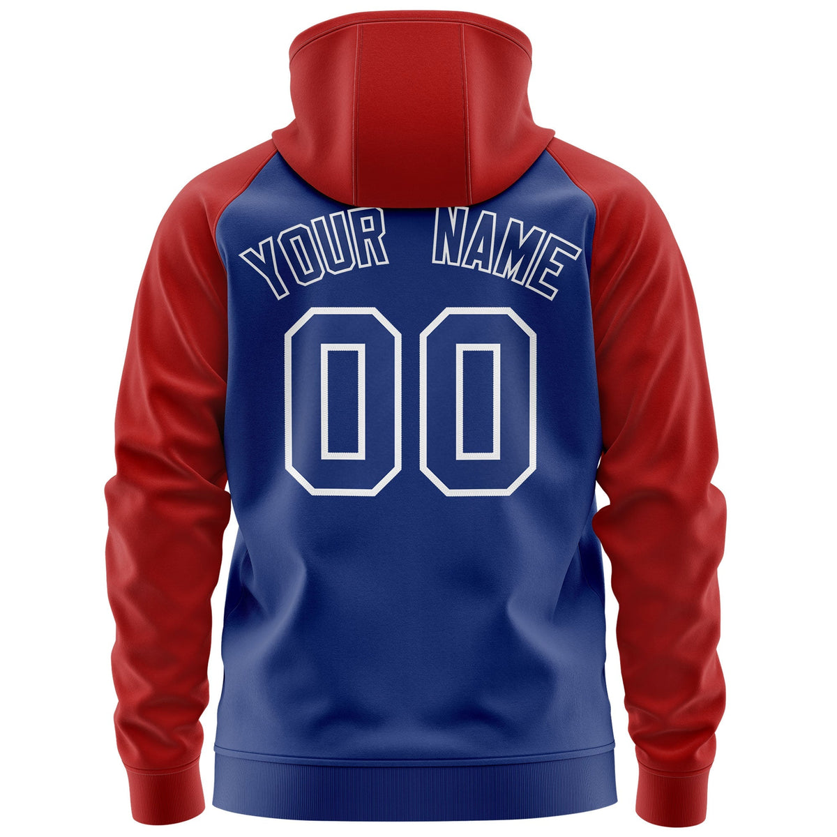 Custom Stitched Royal Red-White Raglan Sleeves Sports Full-Zip Sweatshirt Hoodie| KXKSHOP