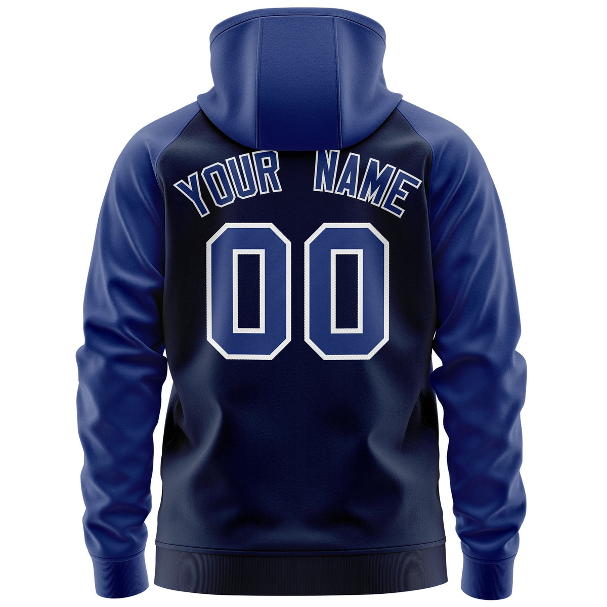 Custom Stitched Navy Royal-White Raglan Sleeves Sports Full-Zip Sweatshirt Hoodie| KXKSHOP
