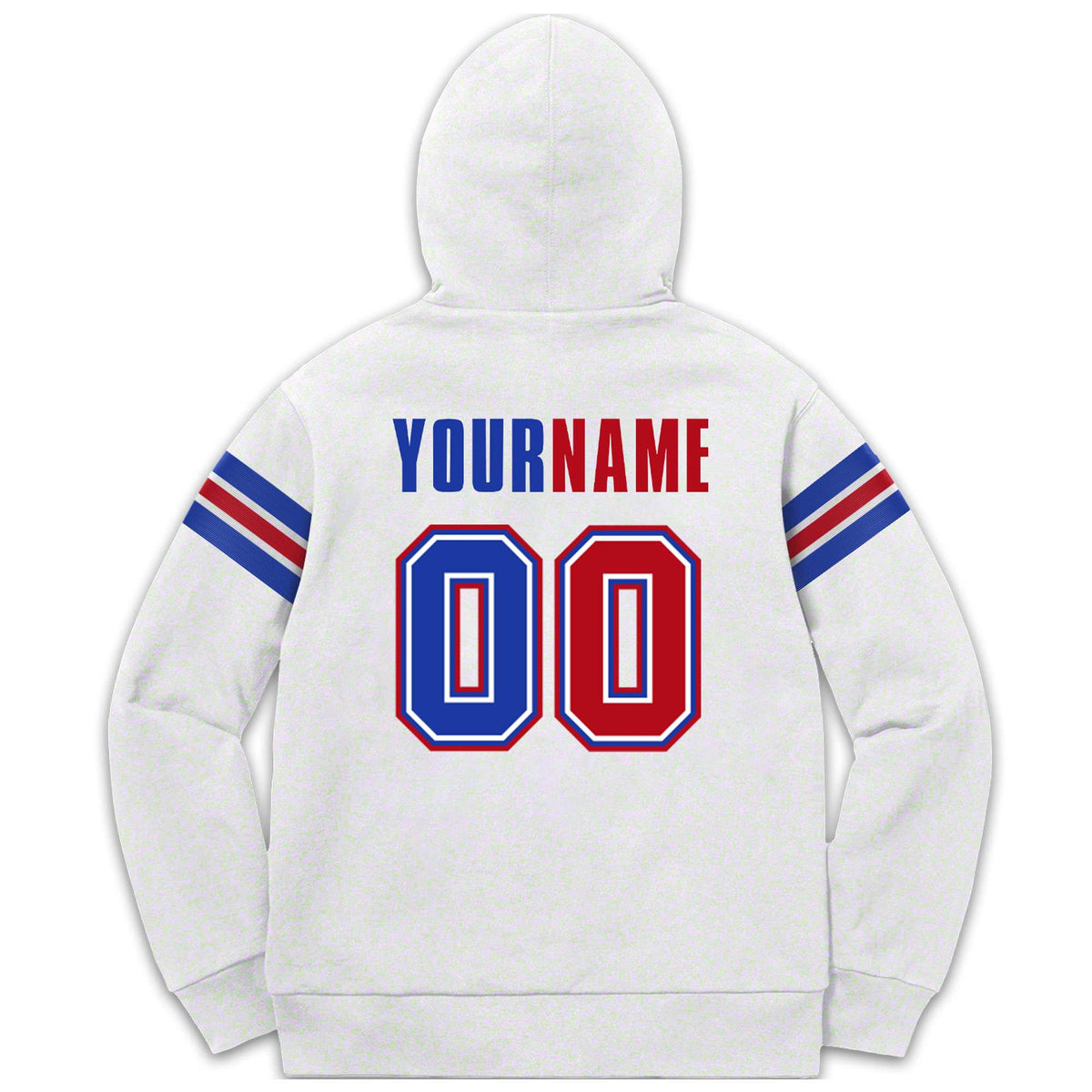 Custom Stitched White Royal-Red Cotton Pullover Sweatshirt Hoodie| KXKSHOP
