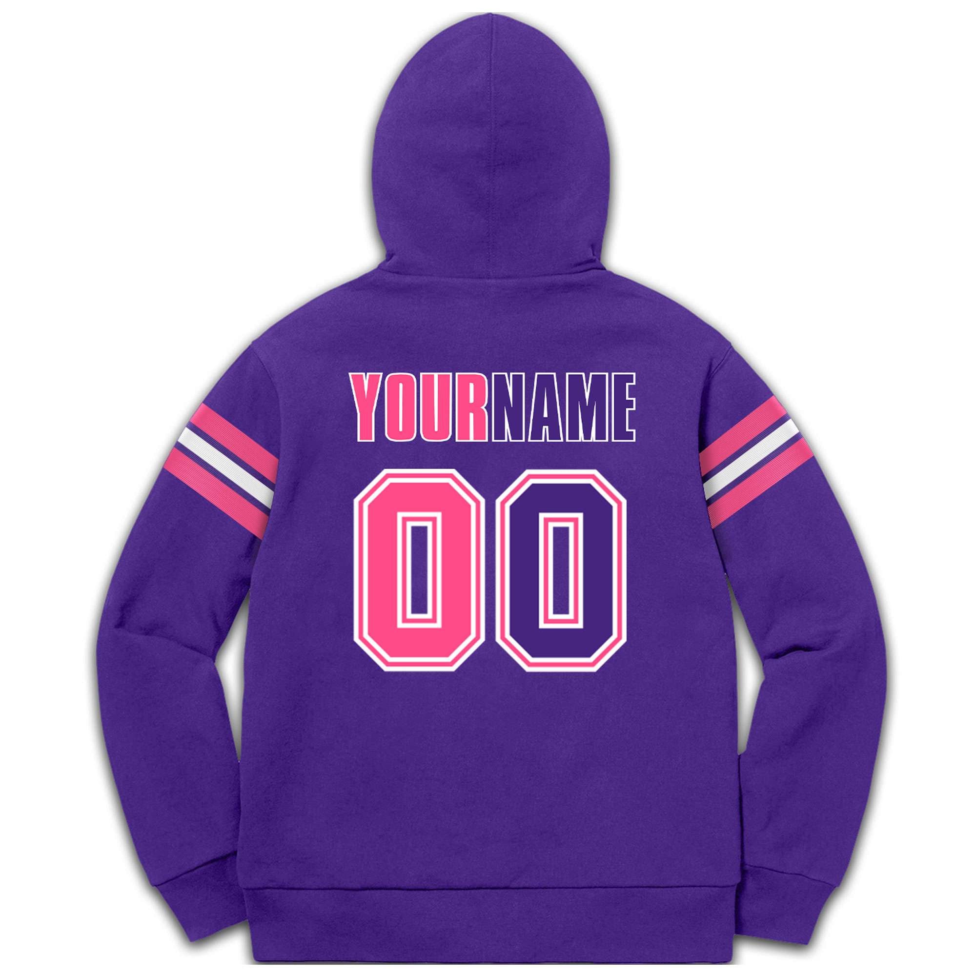 Custom Stitched Purple Pink-White Cotton Pullover Sweatshirt Hoodie| KXKSHOP