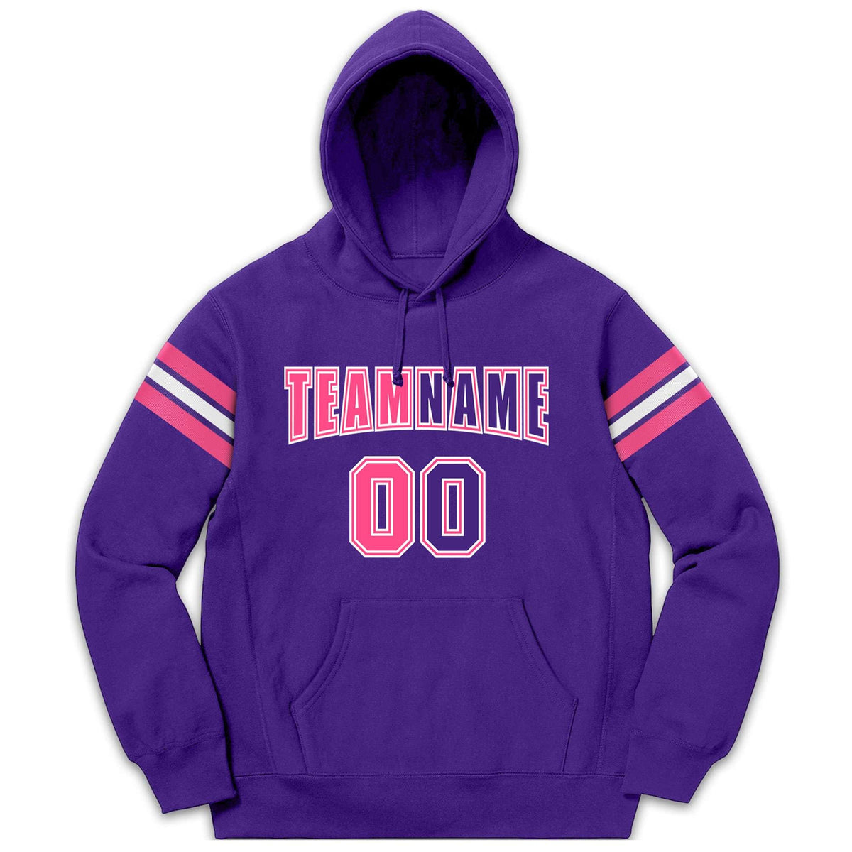 Custom Stitched Purple Pink-White Cotton Pullover Sweatshirt Hoodie| KXKSHOP