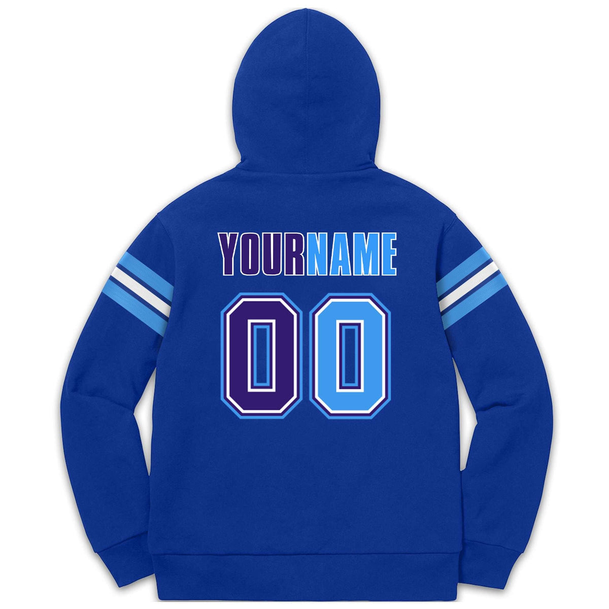 Custom Stitched Royal Powder Blue-Purple Cotton Pullover Sweatshirt Hoodie| KXKSHOP