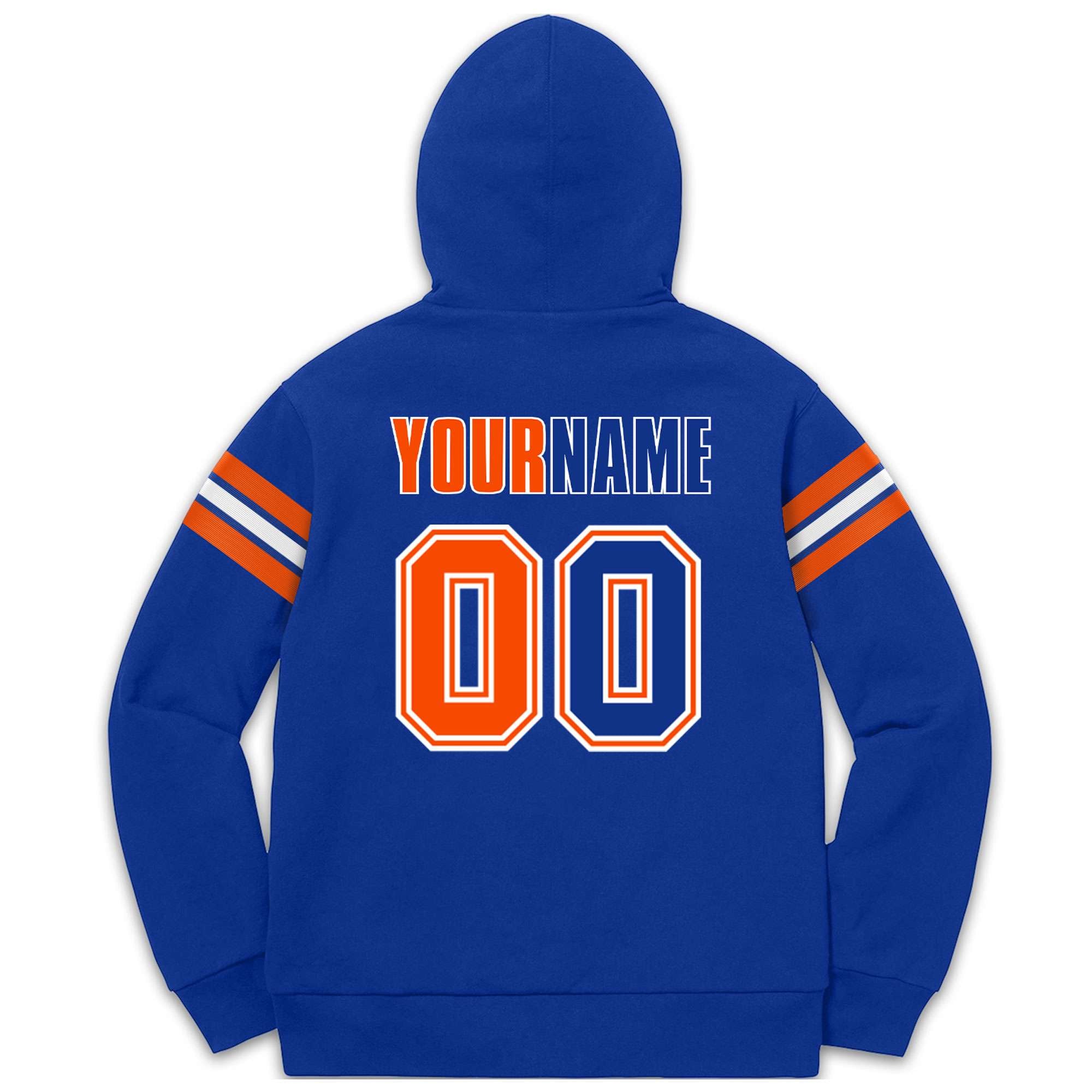 Custom Stitched Royal Orange-White Cotton Pullover Sweatshirt Hoodie| KXKSHOP