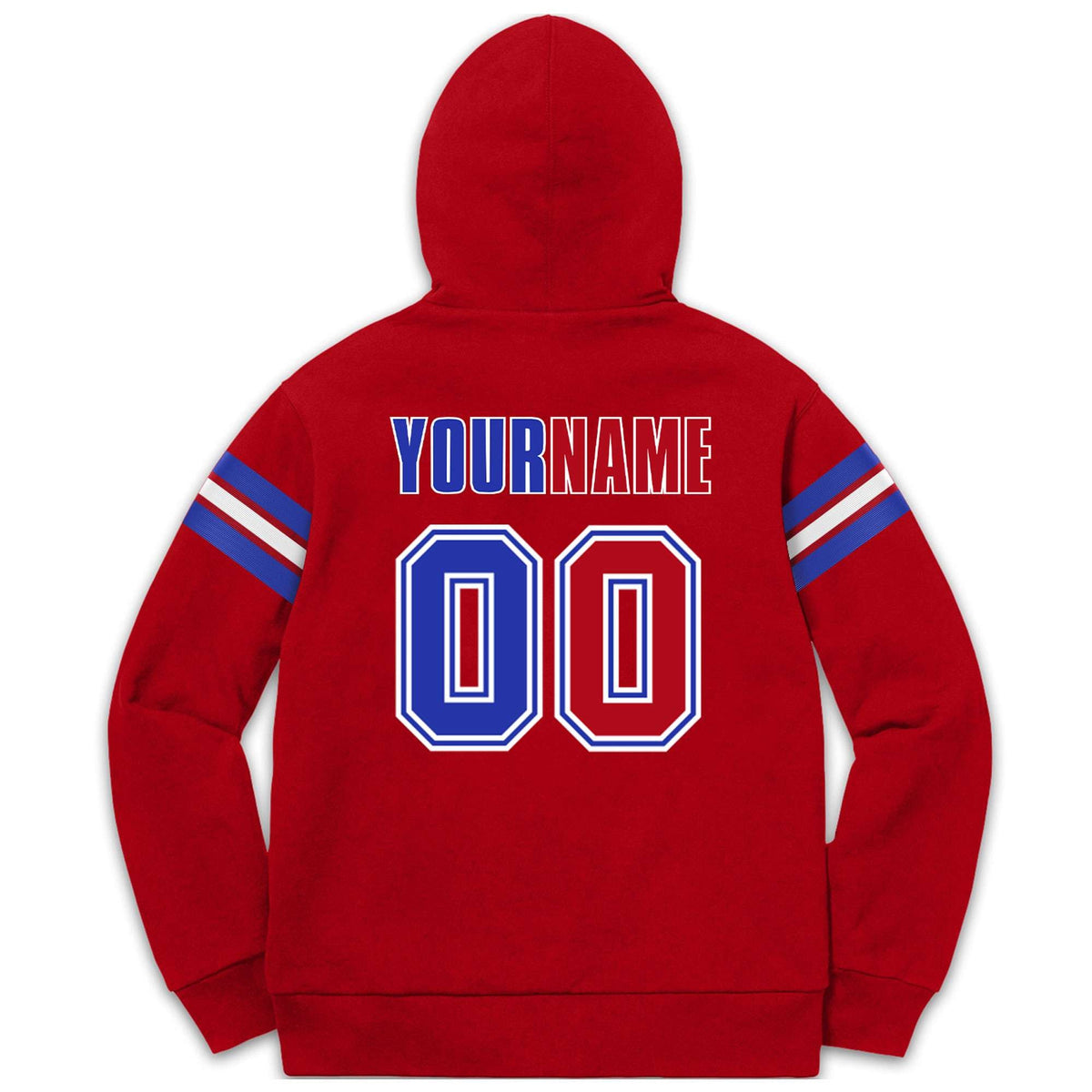 Custom Stitched Red Royal-White Cotton Pullover Sweatshirt Hoodie| KXKSHOP