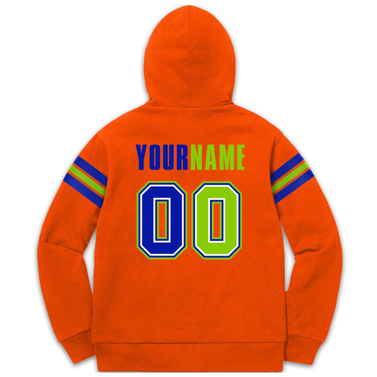 Custom Stitched Orange Royal-Neon Green Cotton Pullover Sweatshirt Hoodie| KXKSHOP