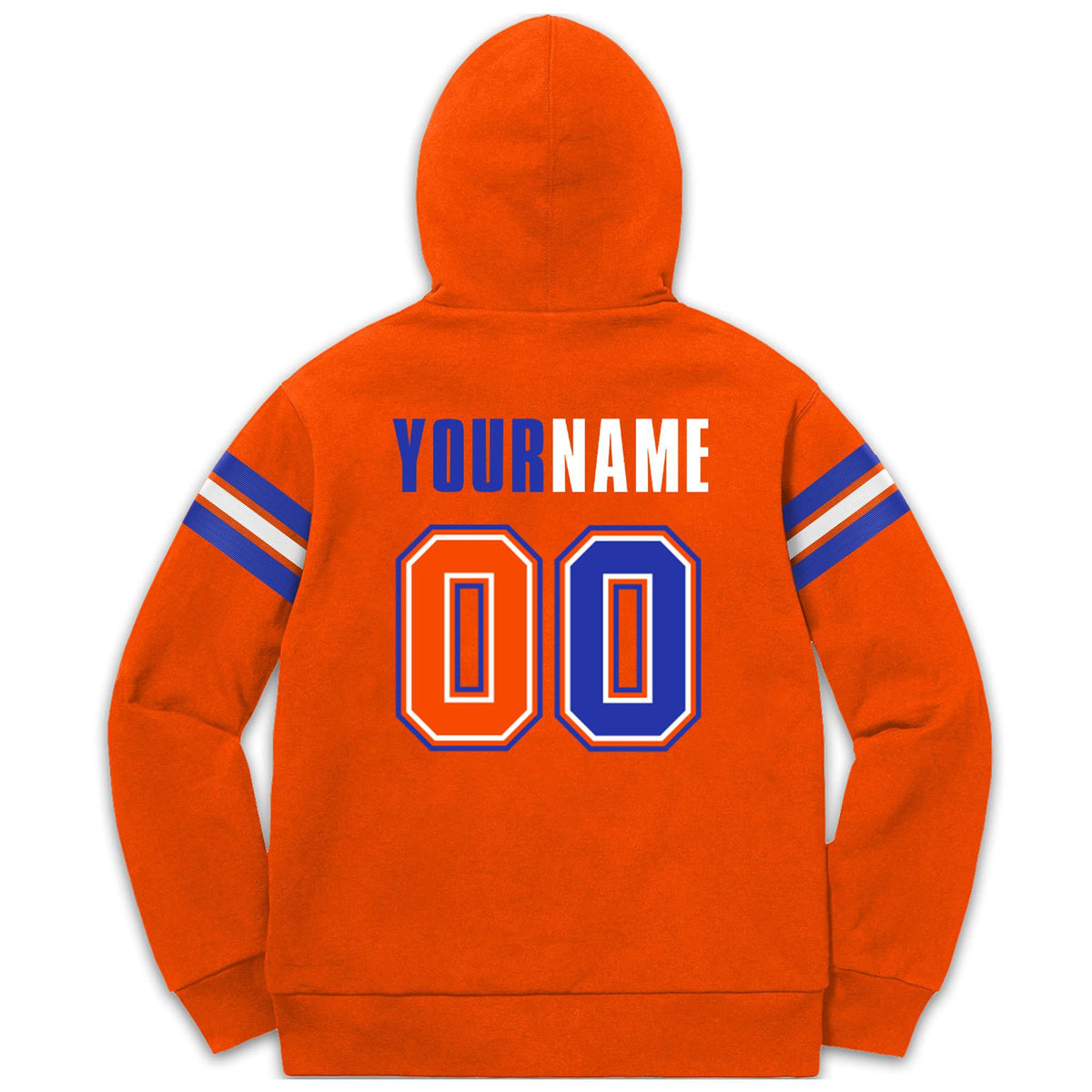 Custom Stitched Orange Royal-White Cotton Pullover Sweatshirt Hoodie| KXKSHOP